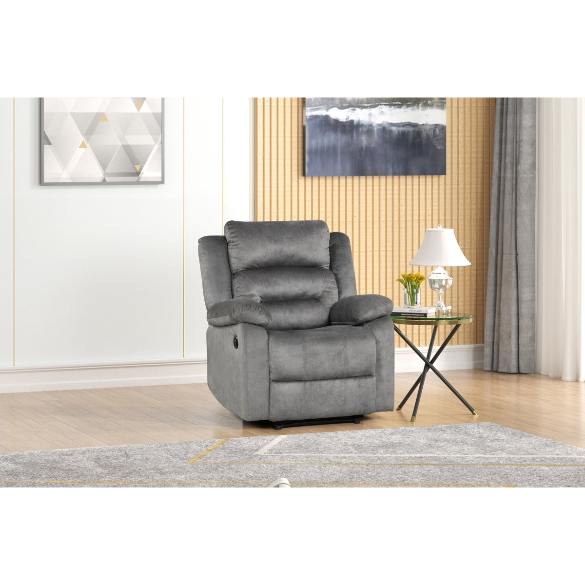 Gray Power Recliner