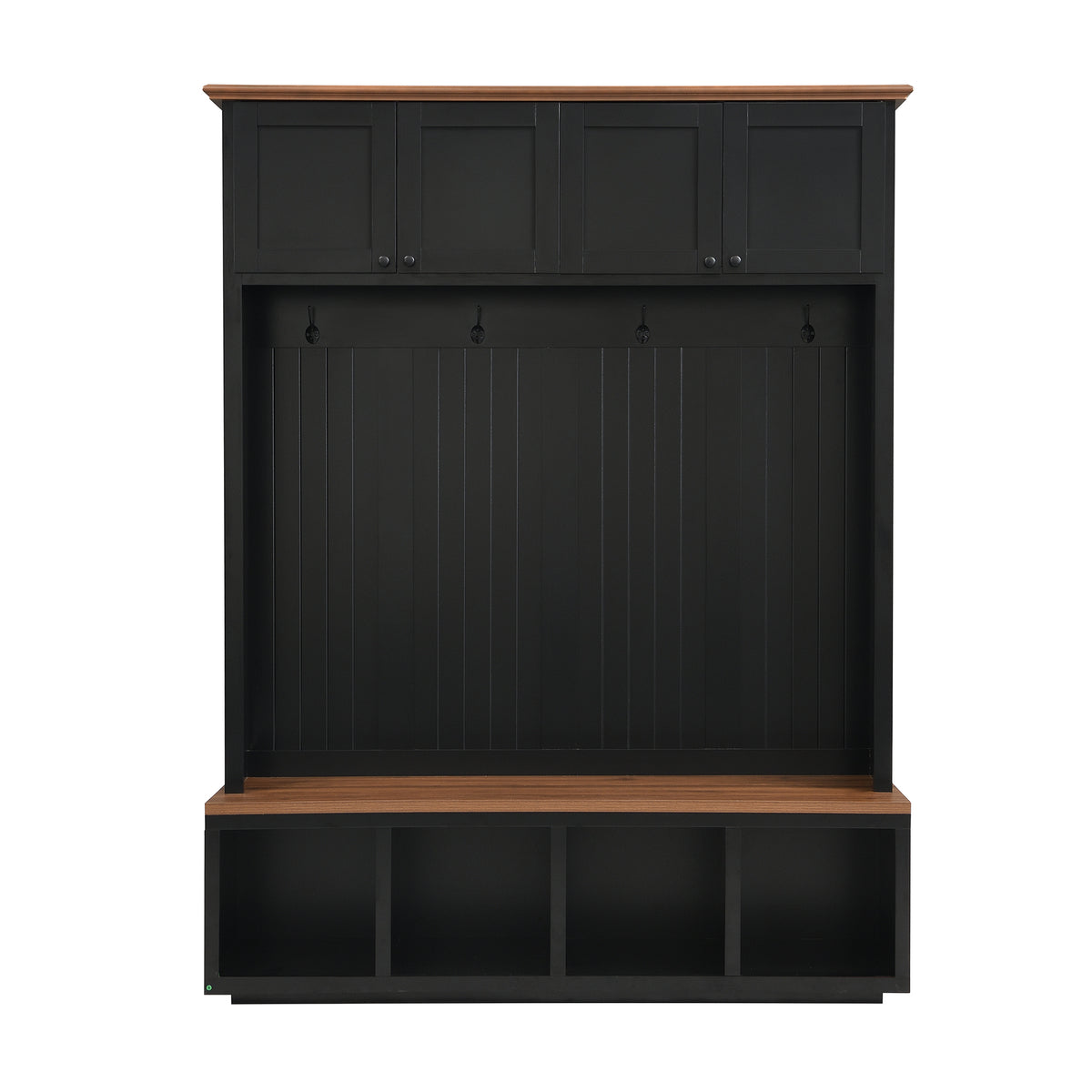 Black Hall Tree with Bench, 59 in Wide
