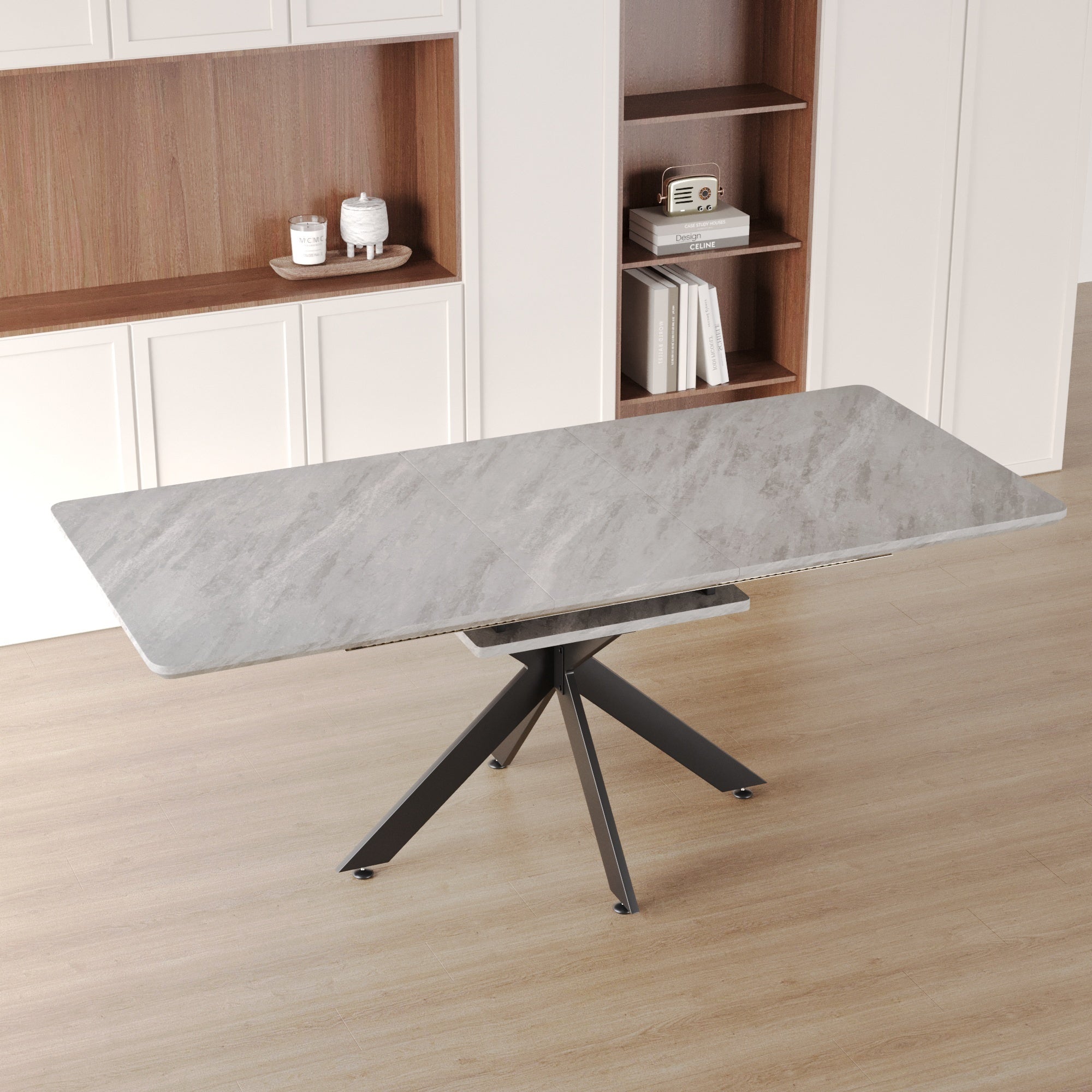 Conference Table, 62.4 in, Black, 30.51 in Tall