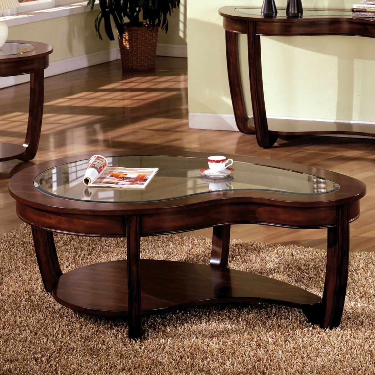 Cherry Coffee Table with Storage, 51 in