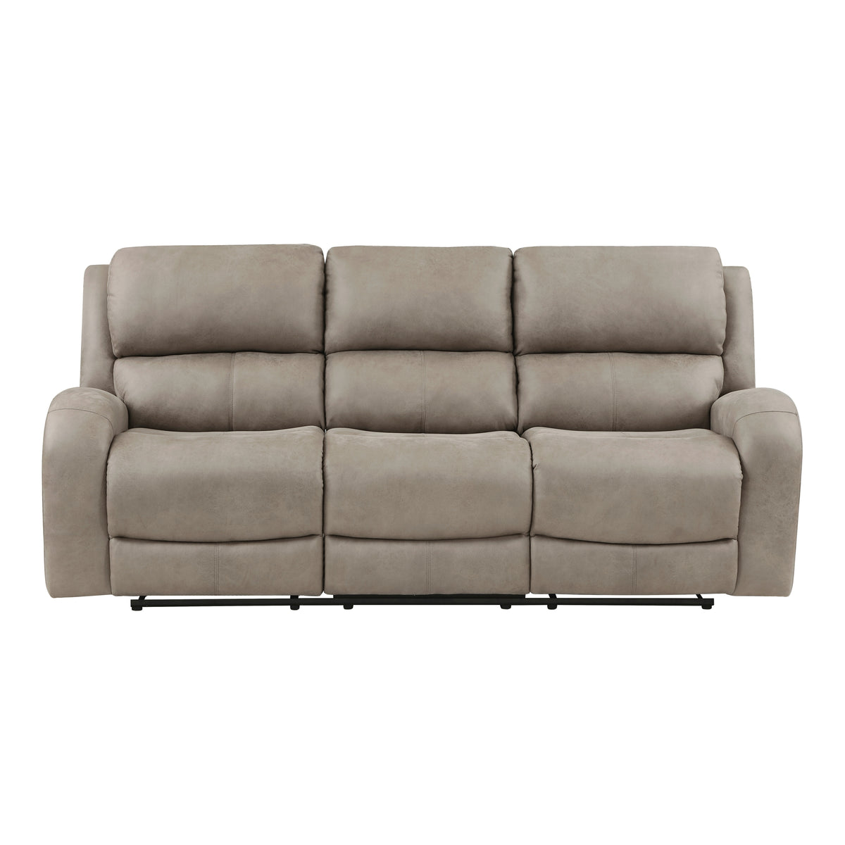 Brown Microfiber Reclining Sofa, 84.5 in Wide