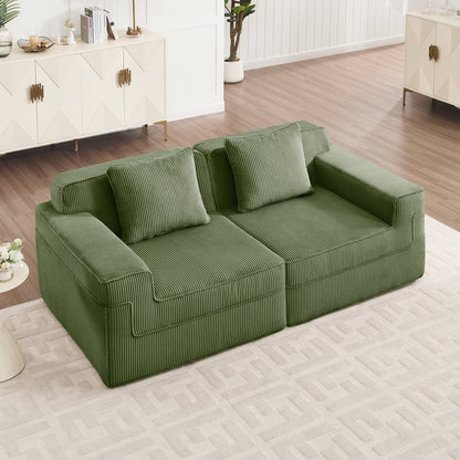 Boneless Couch – 2 Seater, Olive Green