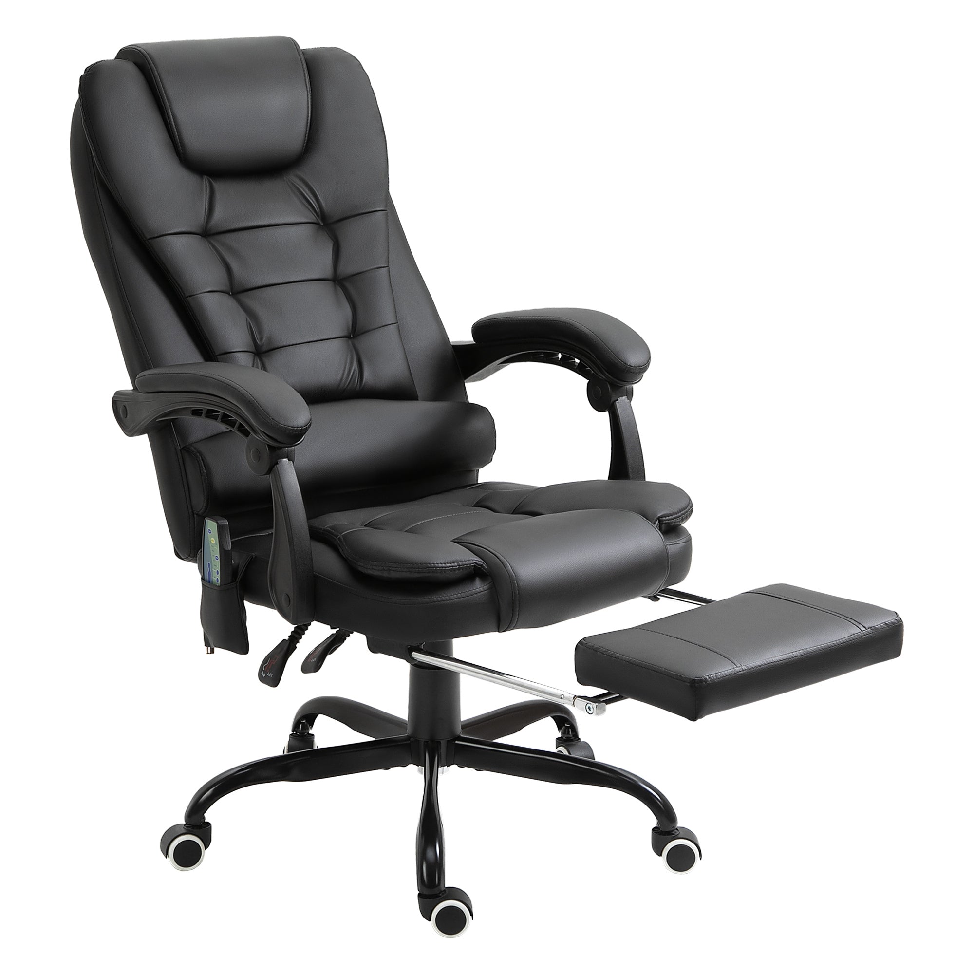 Massage Lumbar Support Office Chair, 31 in, Black