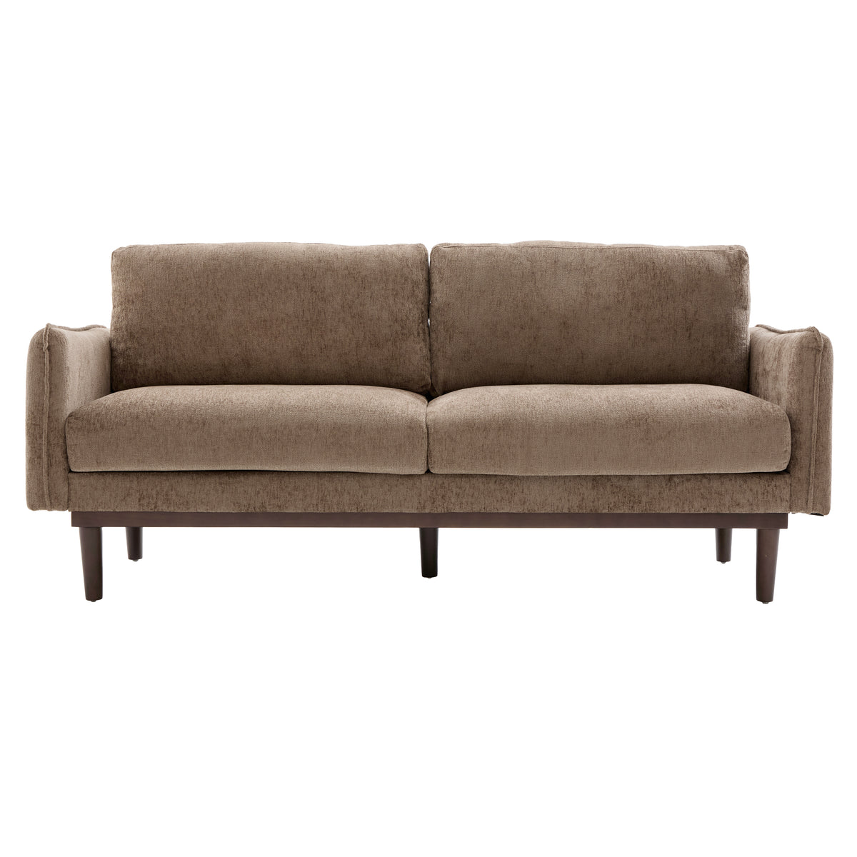 Brown Chenille Loveseat, 75.8 in Wide