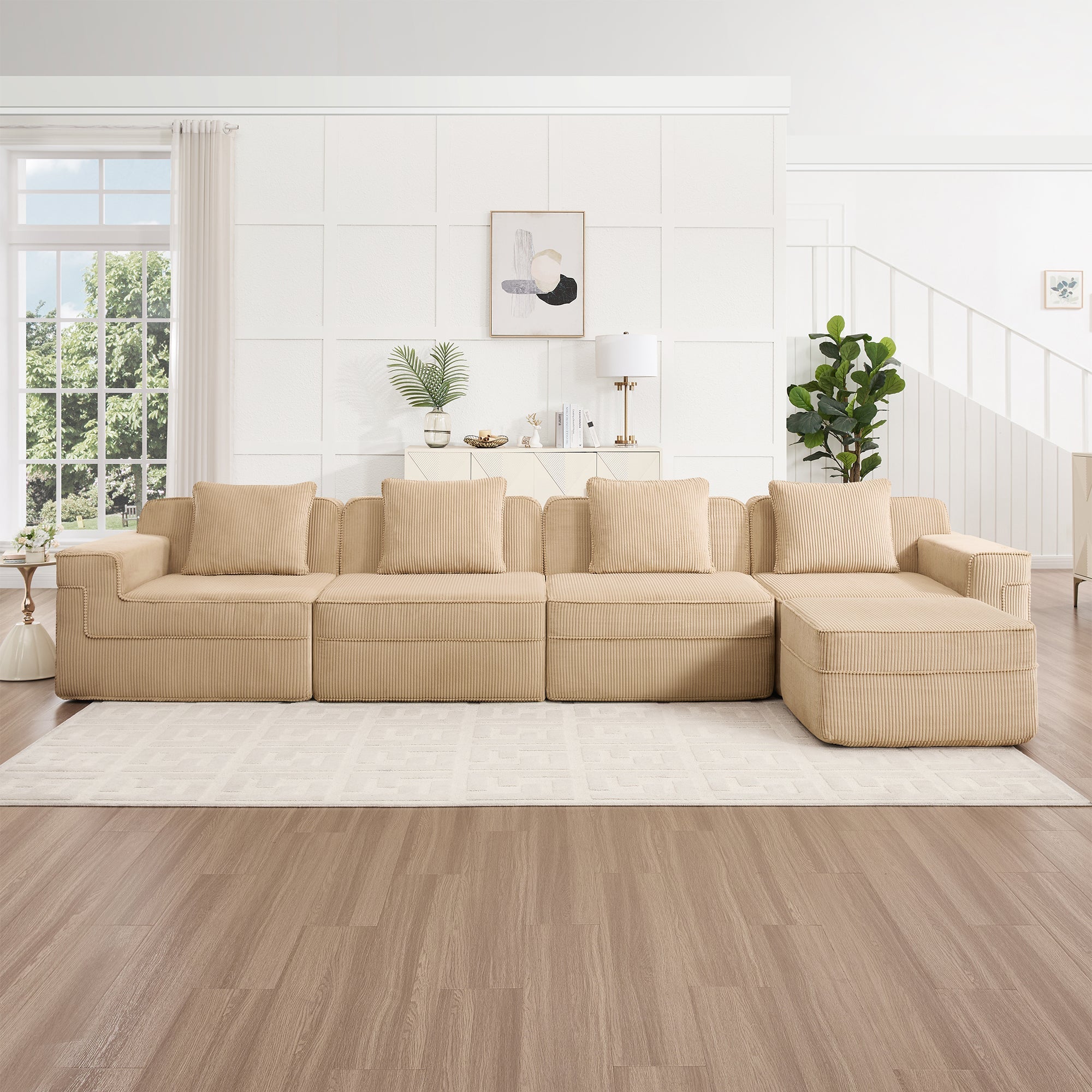Hudson 4-Seat Boneless Couch in Camel #OttOnly_1 #Color_Camel