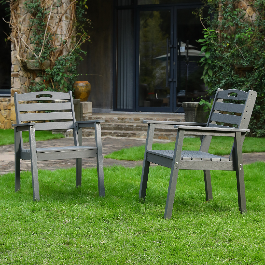 Gray HDPE Outdoor Dining Chair