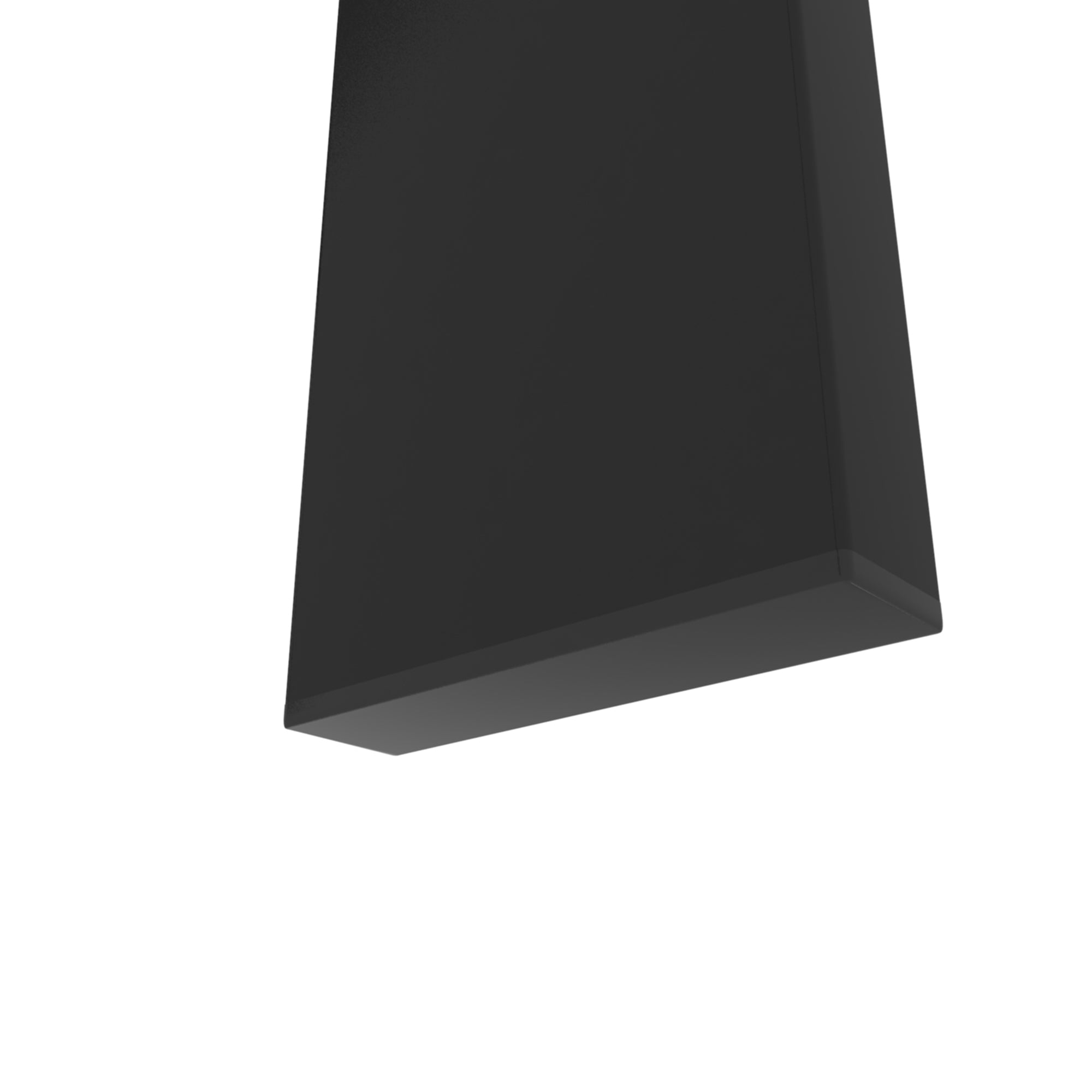 Close-up of the black iron tube table leg on a white background