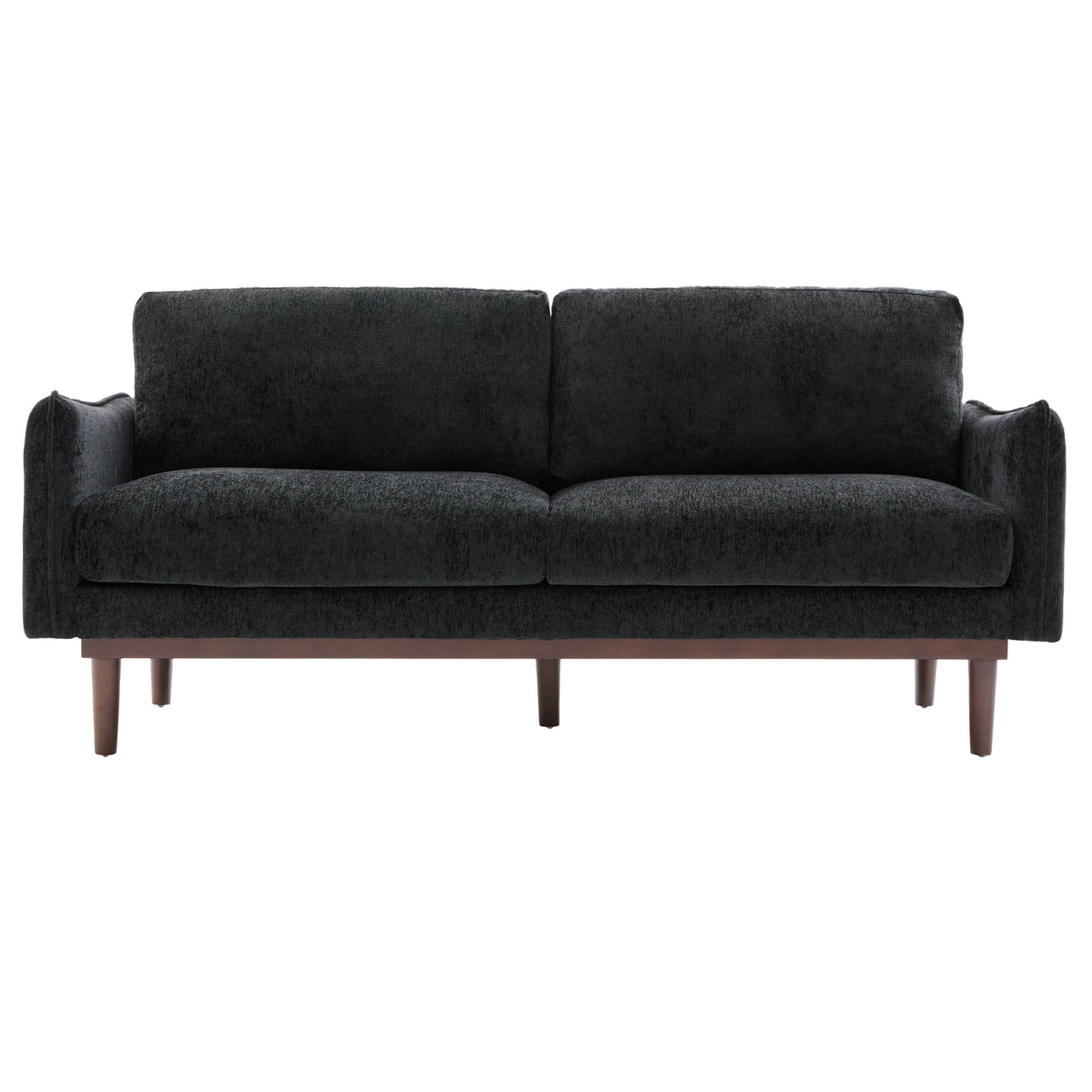 Black Chenille Loveseat, 75.8 in Wide