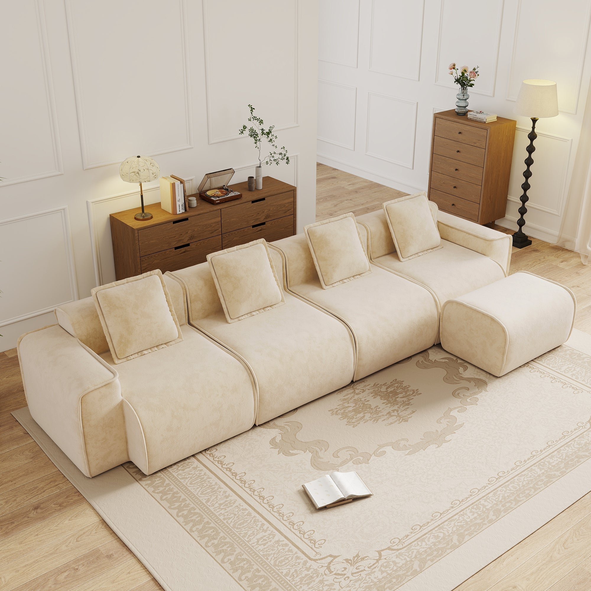 Seneca 4-Seat Boneless Couch in Camel #OttOnly_1 #Color_Camel