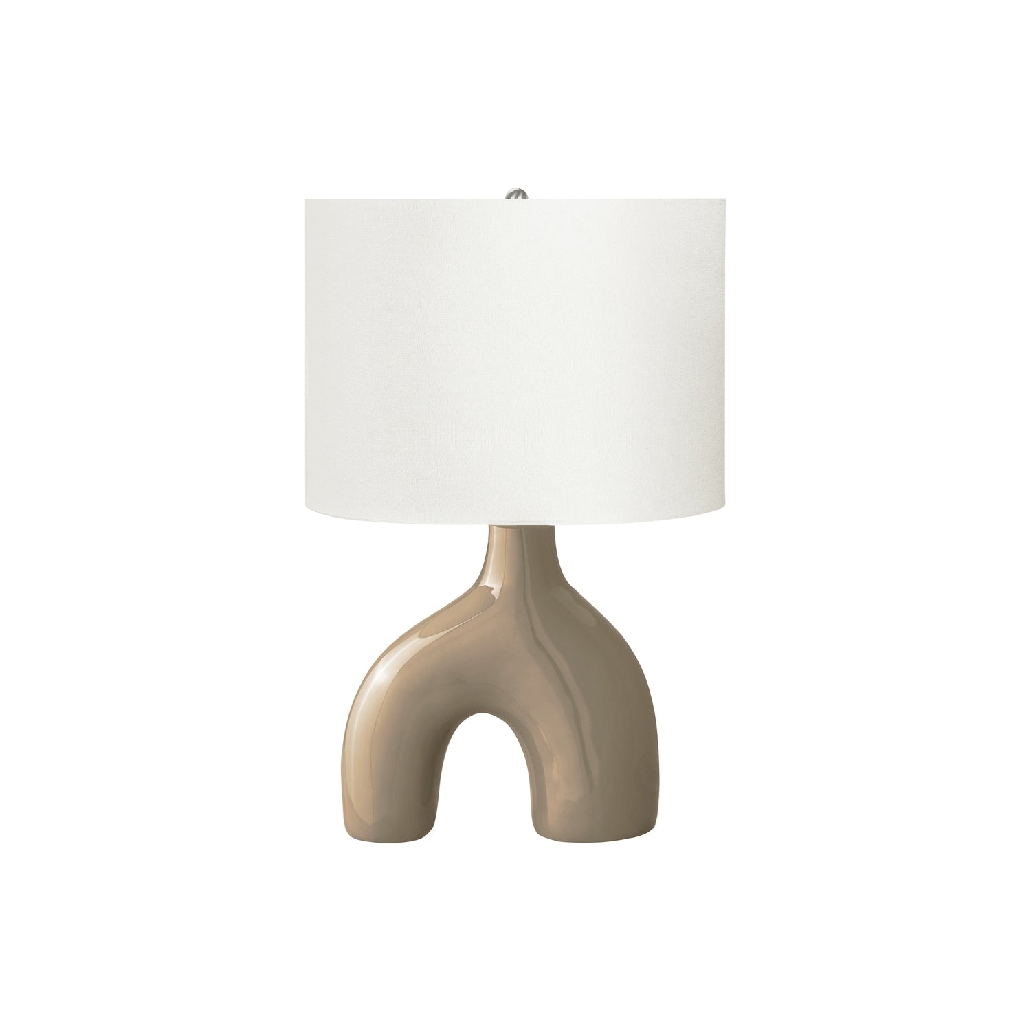 Table Lamp, Ceramic with Fabric Shade, Brown
