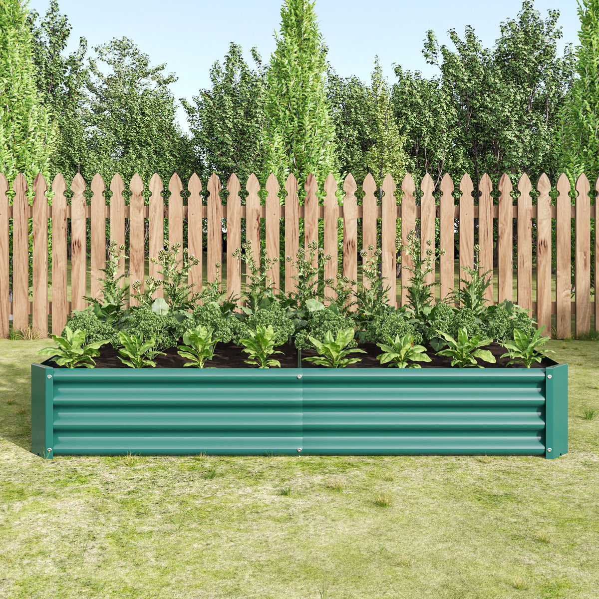 3x6 ft Green Metal Raised Garden Bed