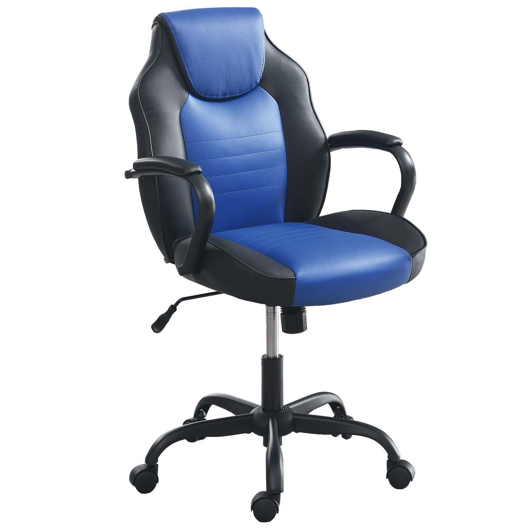 Rolling Modern Office Chair, 23 in, Black