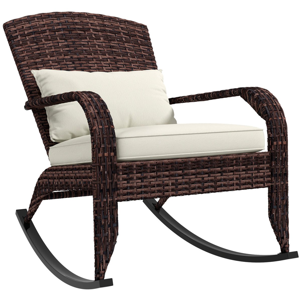 White Wicker Adirondack Rocking Chair