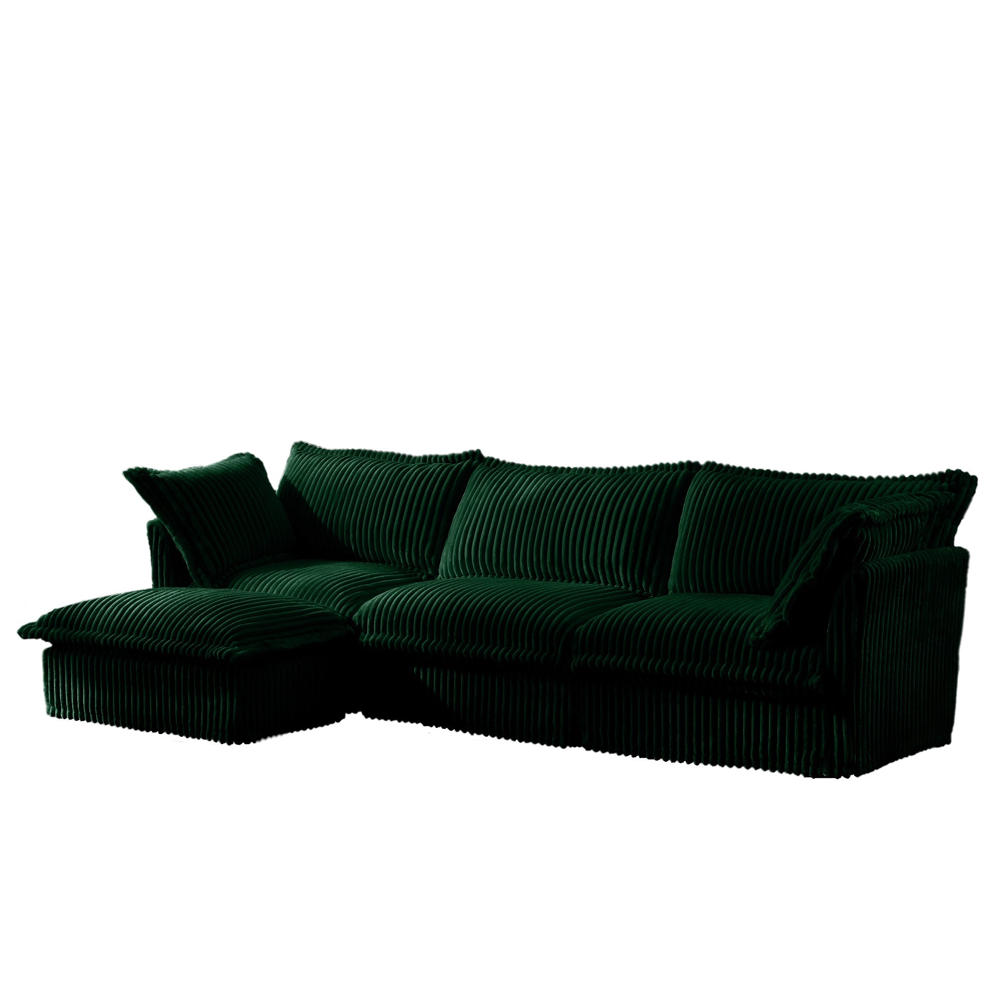 Fluffy 3-Seat Modular Sofa in Corduroy Emerald #OttOnly_1 #Fabric_Corduroy Emerald
