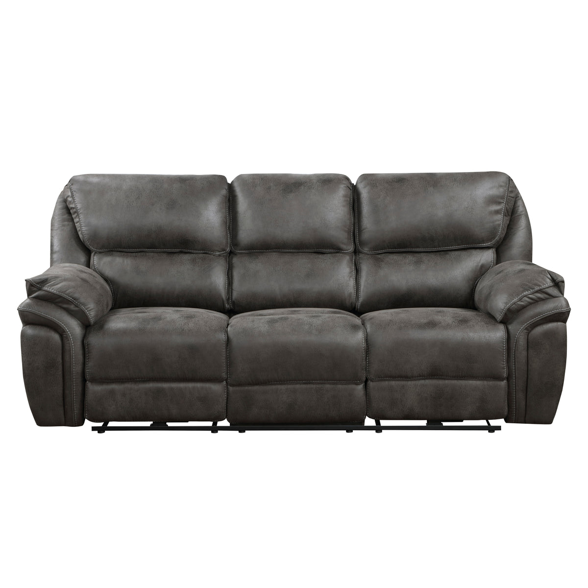 Gray Microfiber Power Reclining Sofa, USB Charging, 90 in Wide