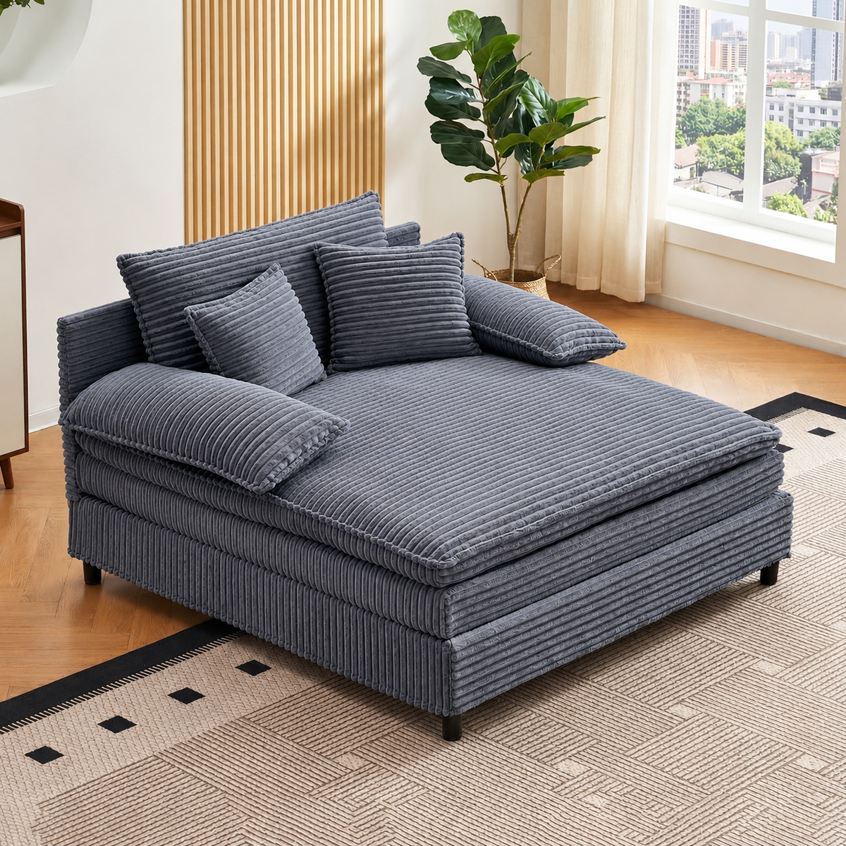 Gray Chaise Lounge Chair, Reclining
