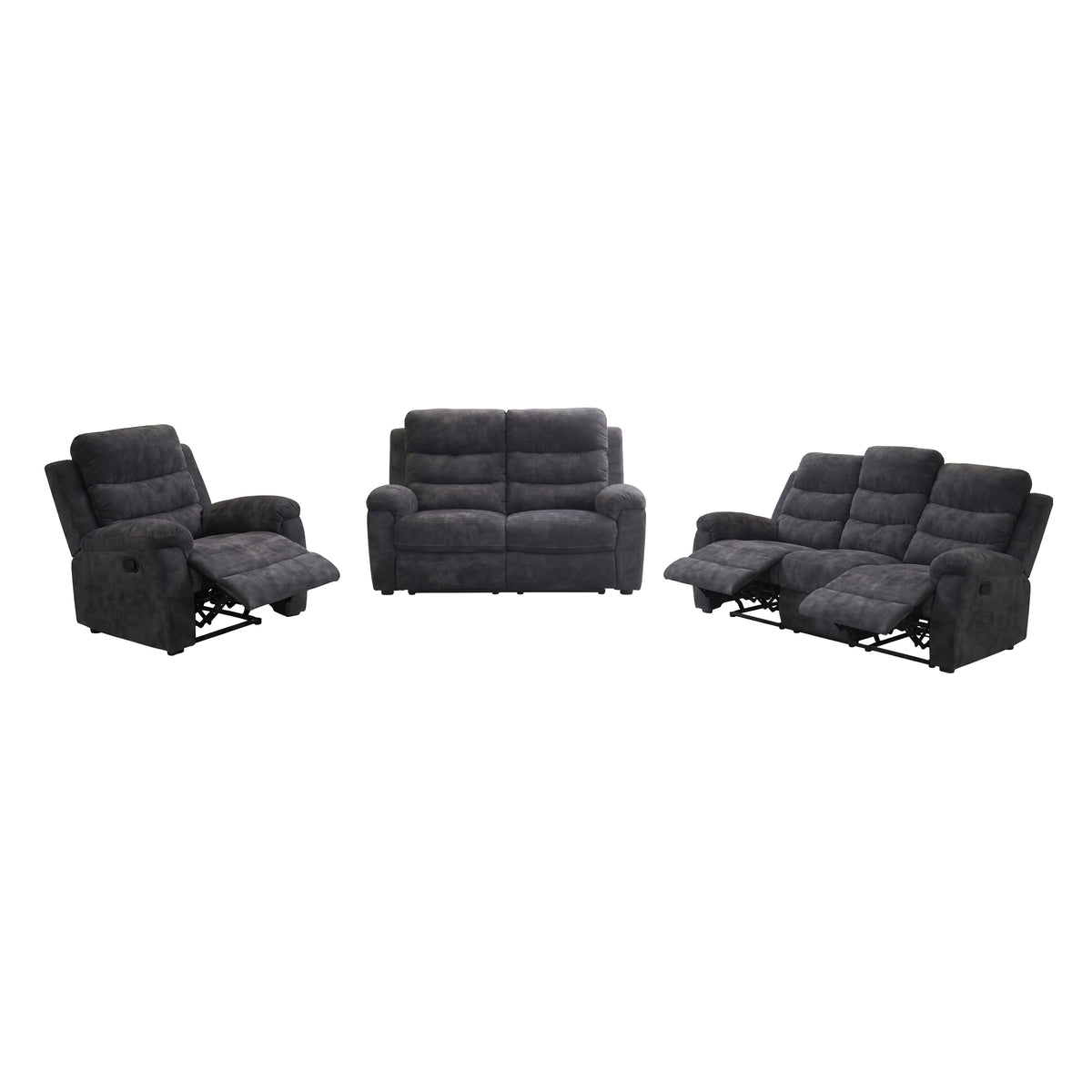 Dark Gray 3-Piece Reclining Living Room Set