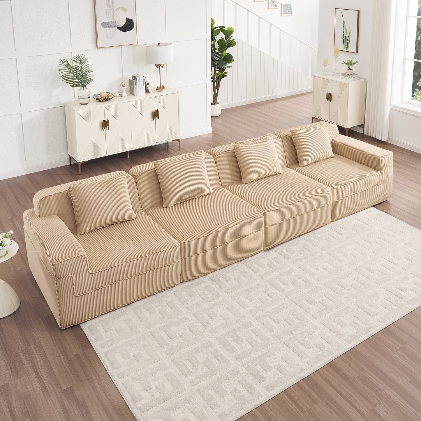 Boneless Couch – 4 Seater, Camel