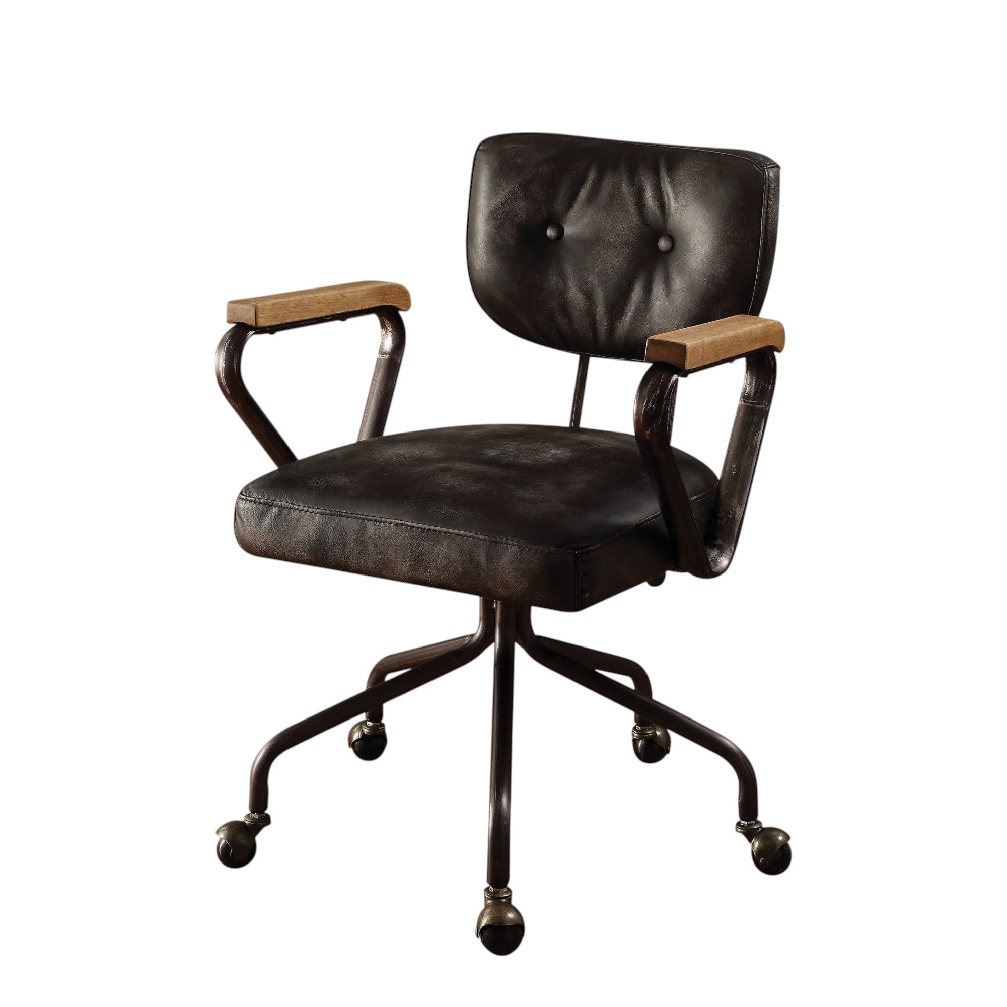 Vintage Office Chair, 25 in, Black