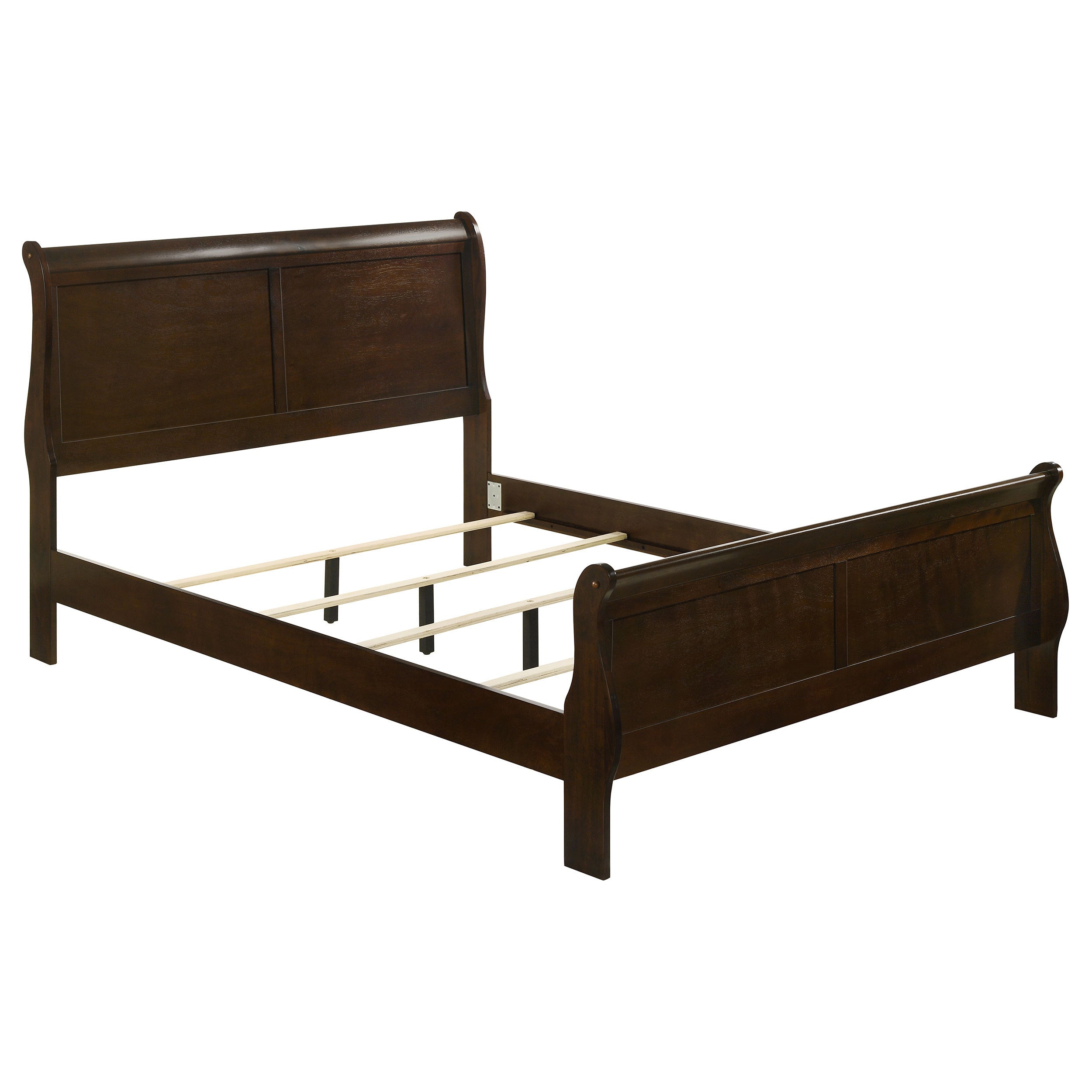 Queen Sleigh Bed Frame, Cappuccino Finish