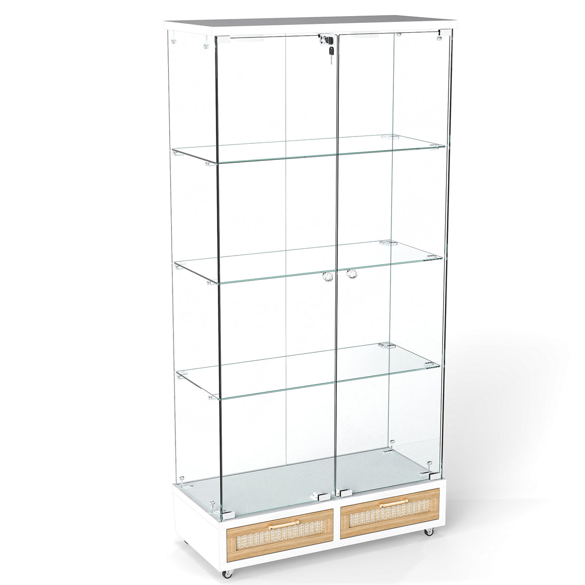 White Display Cabinet, Glass Doors