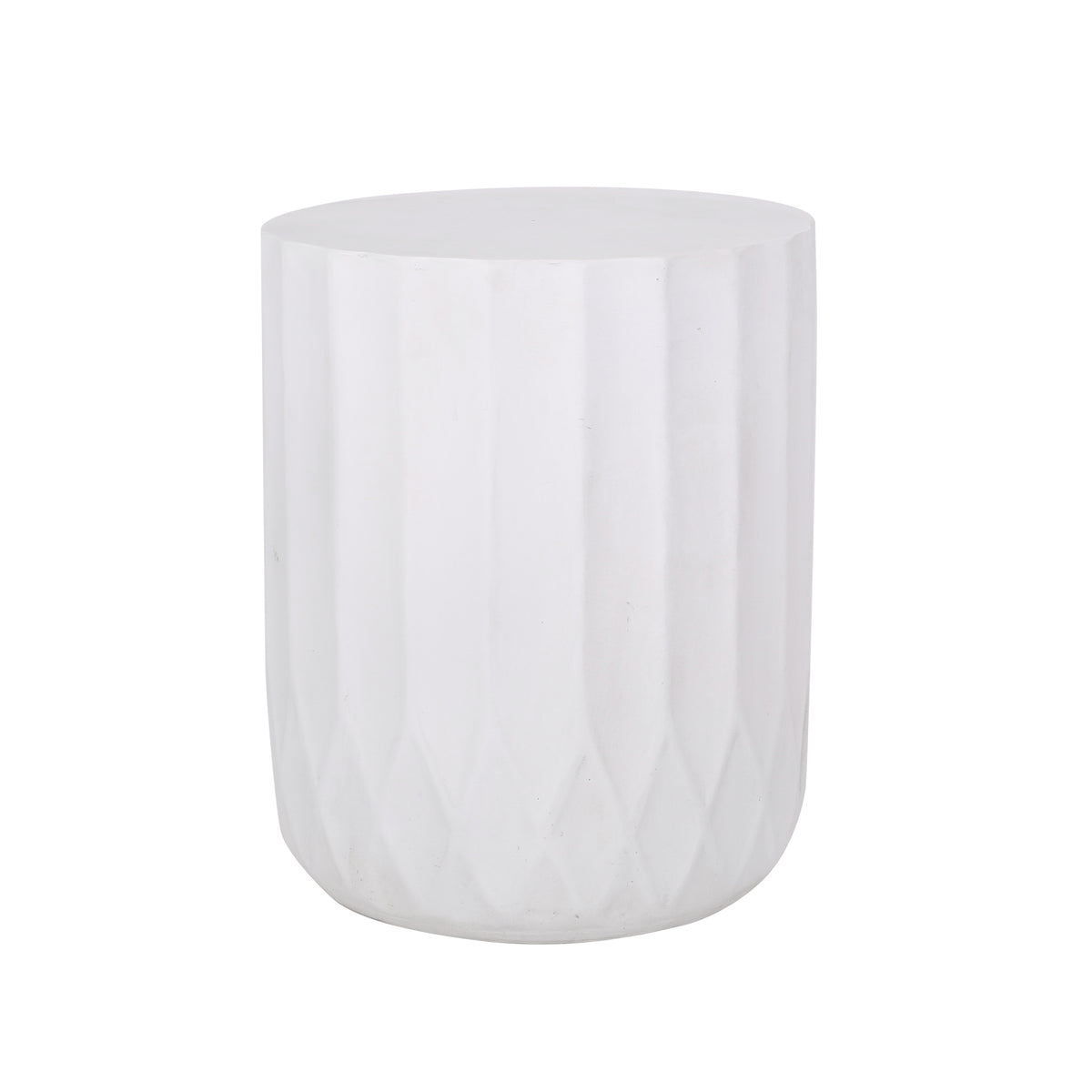 White Outdoor Side Table, 18.5 in Tall, 15 in Deep