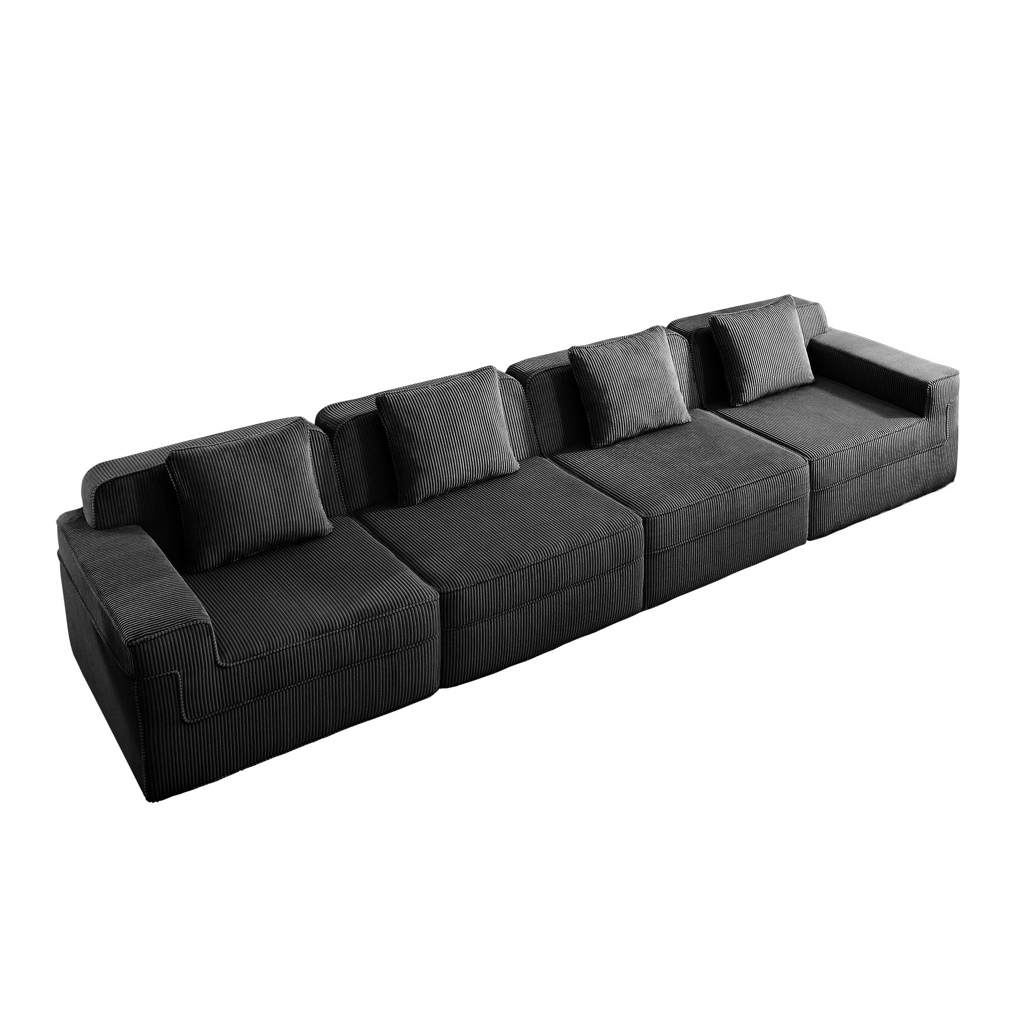 Hudson 4-Seat Boneless Couch in Black #OttOnly_0 #Color_Black