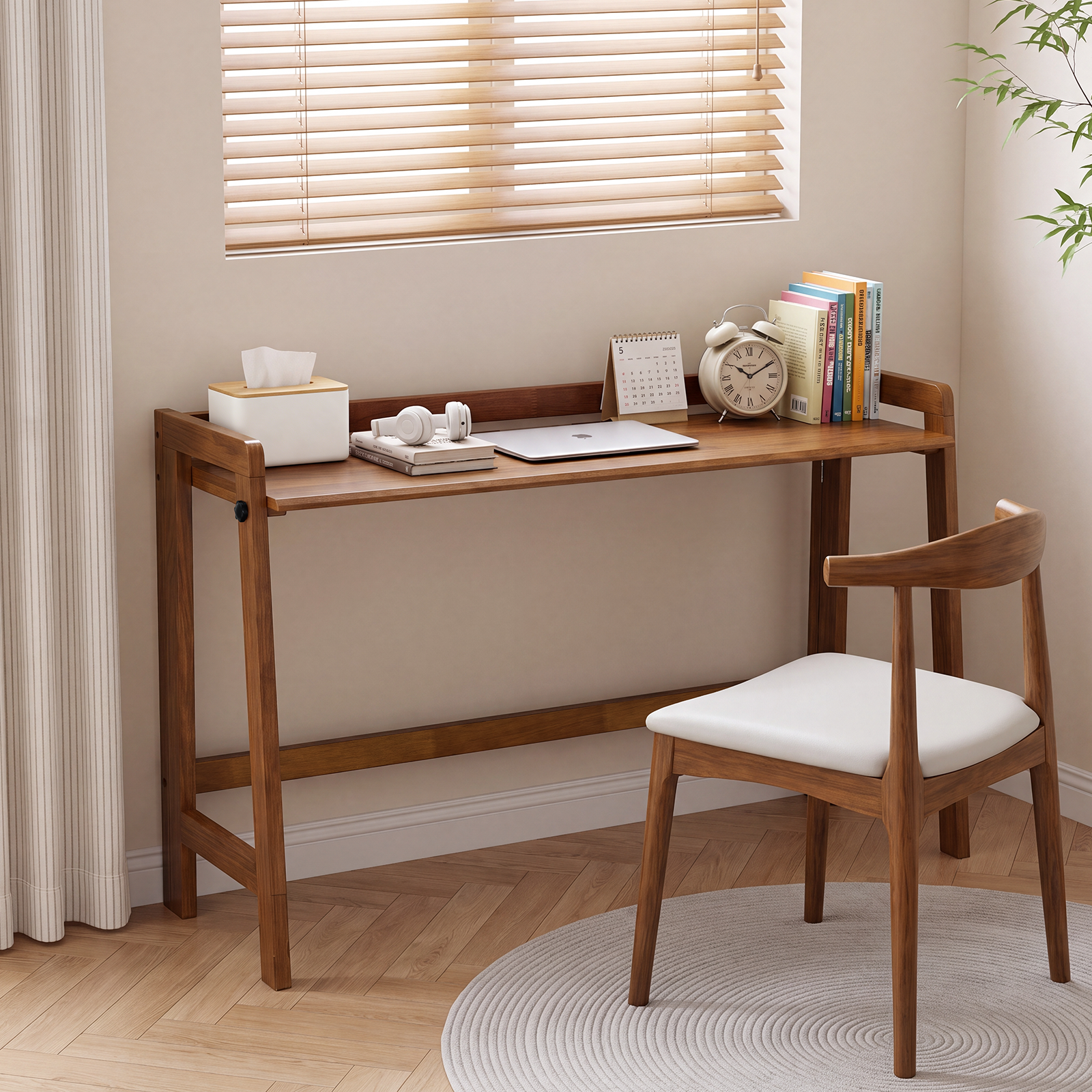 Computer Desk, 49.2 in, Walnut
