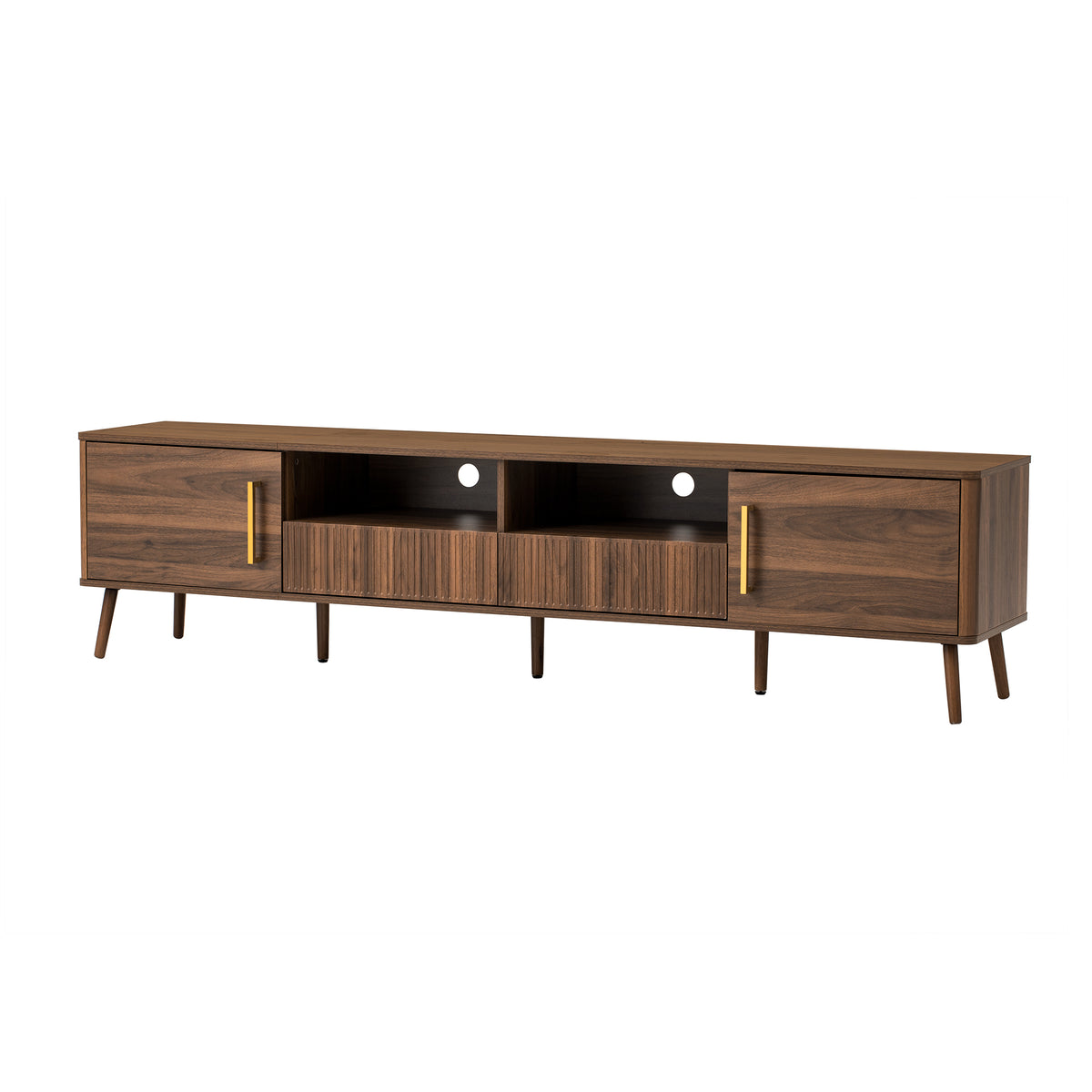 Walnut TV Stand for TVs up to 85 in, 78.7 in Wide