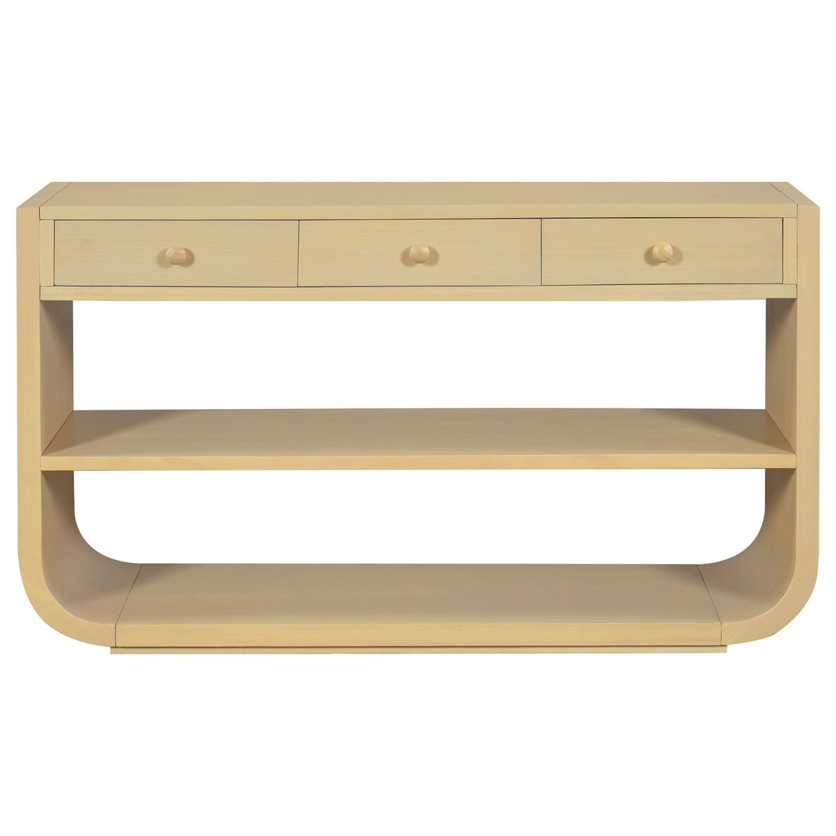 Natural Entryway Console Table with Storage, 55 in Wide