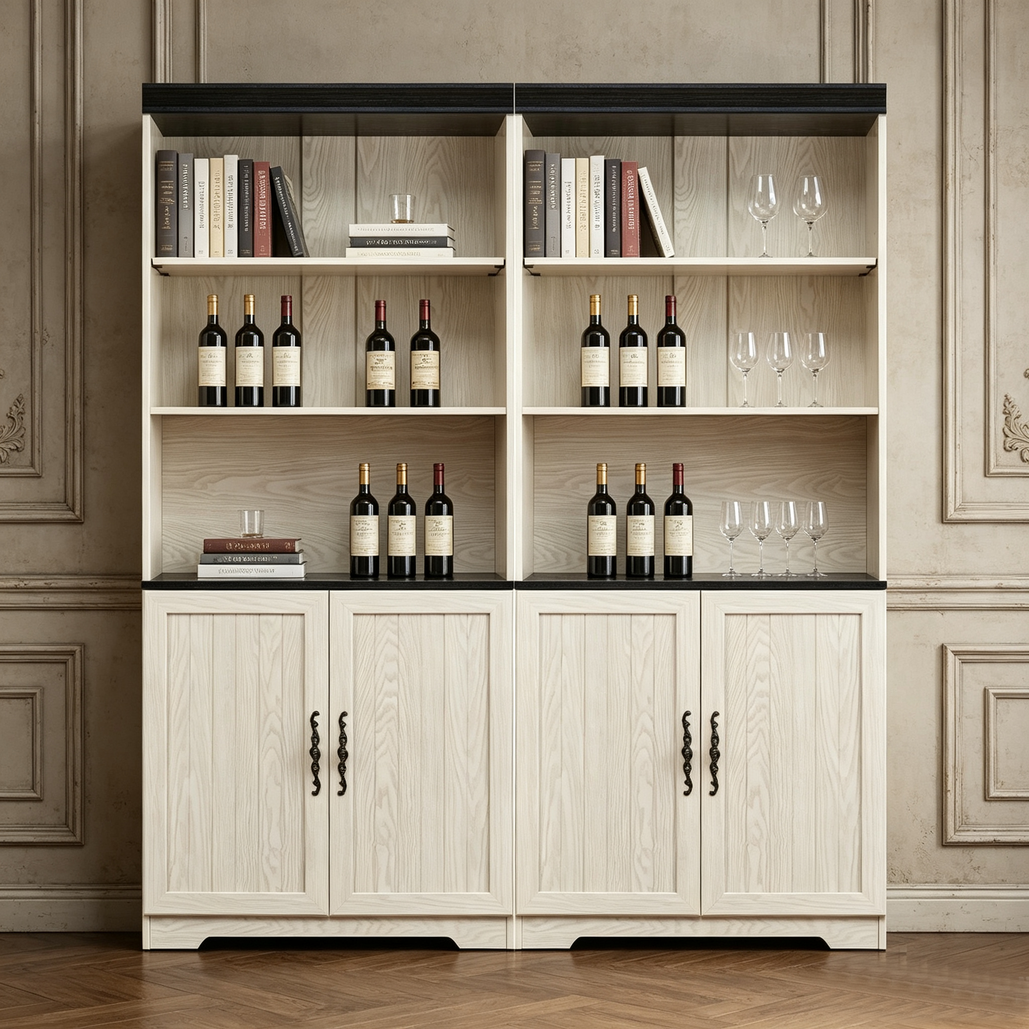 Bookcase with Adjustable Shelves, 60.7 in, White