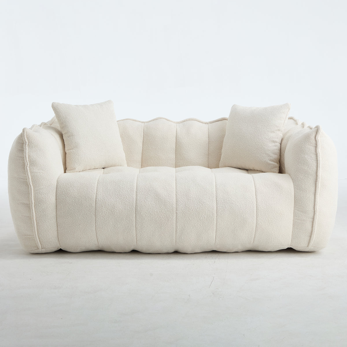 Beige Chenille Bean Bag Chair