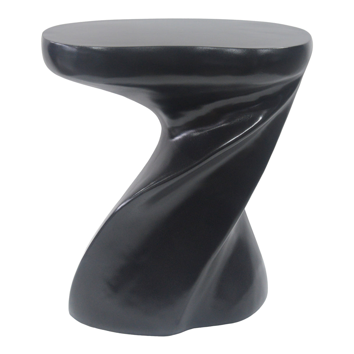 Black Outdoor Side Table, 21.3 in Tall
