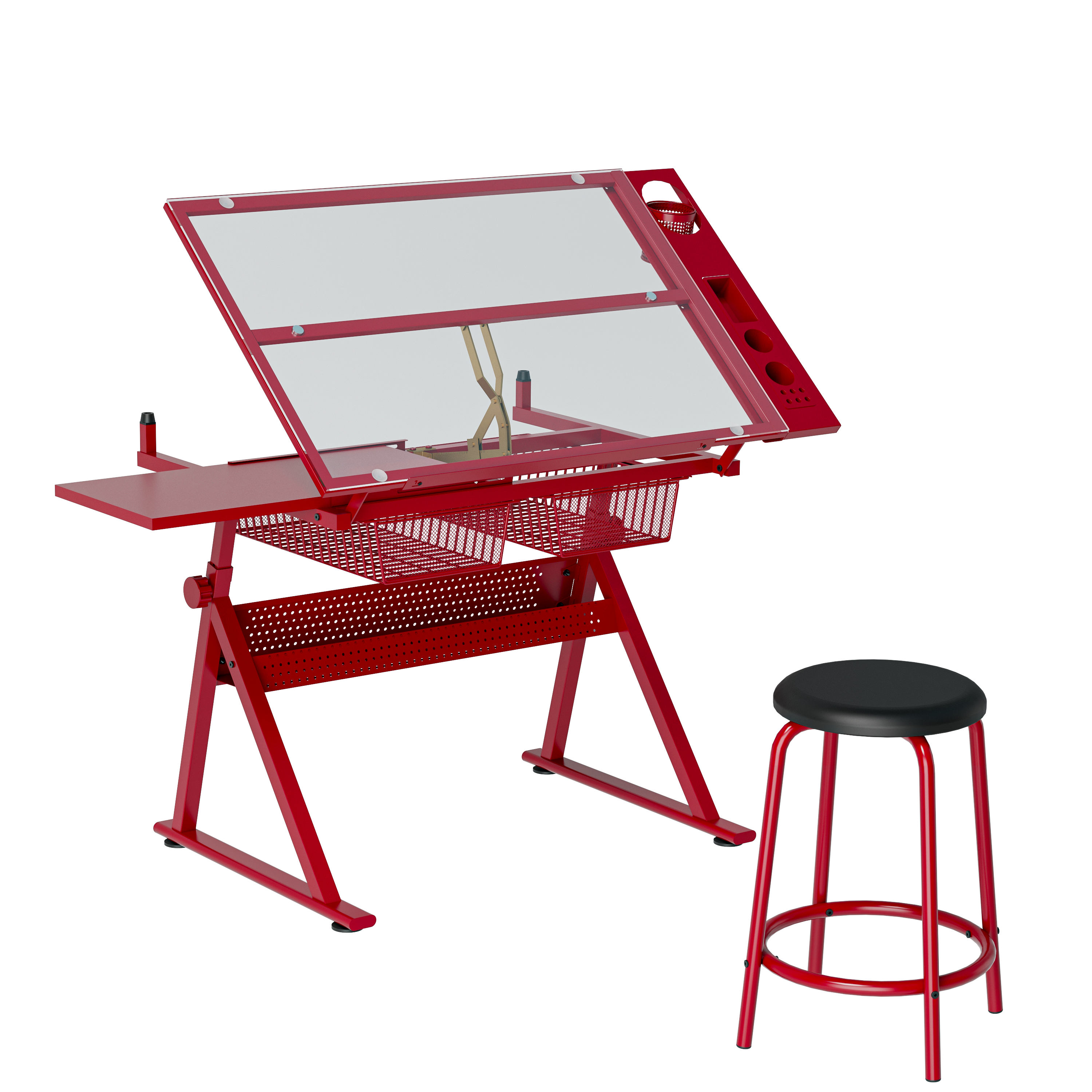 Drafting Table, 40.2 in, Red