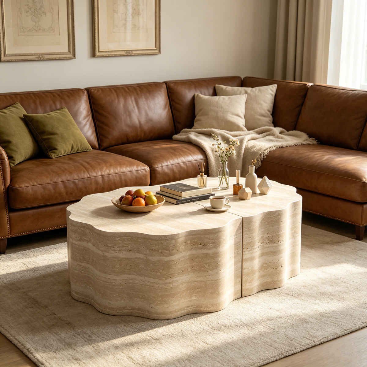Beige Coffee Table, Set of 2