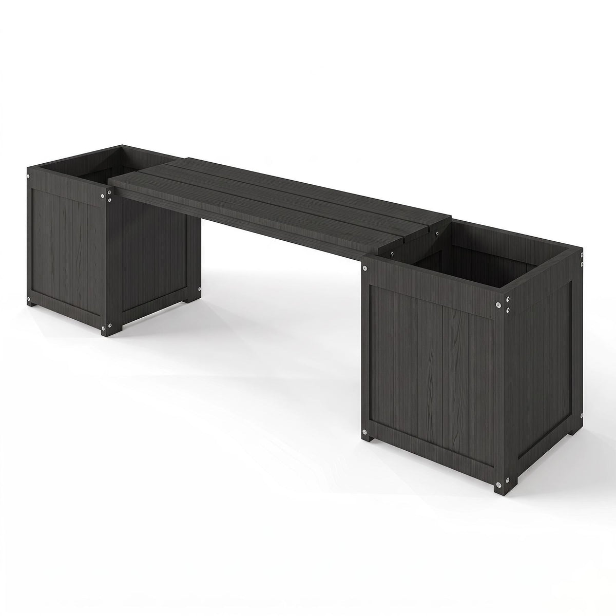 Black HDPE Outdoor Bench, 71 in Wide