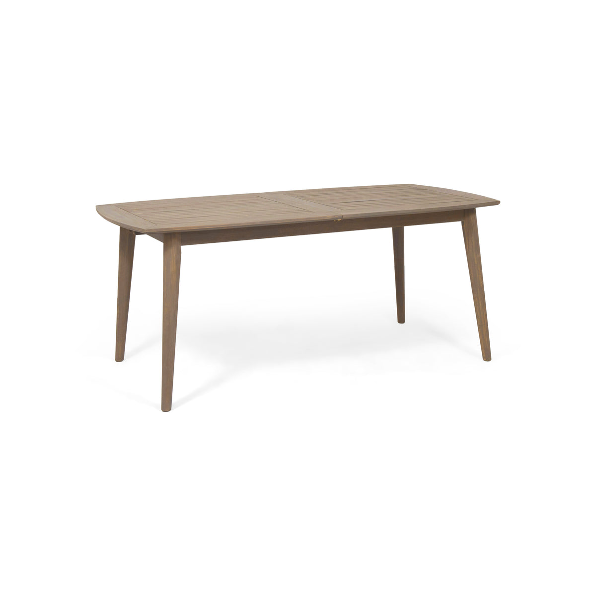 Gray Solid Wood Outdoor Dining Table Extendable, 71 in Wide