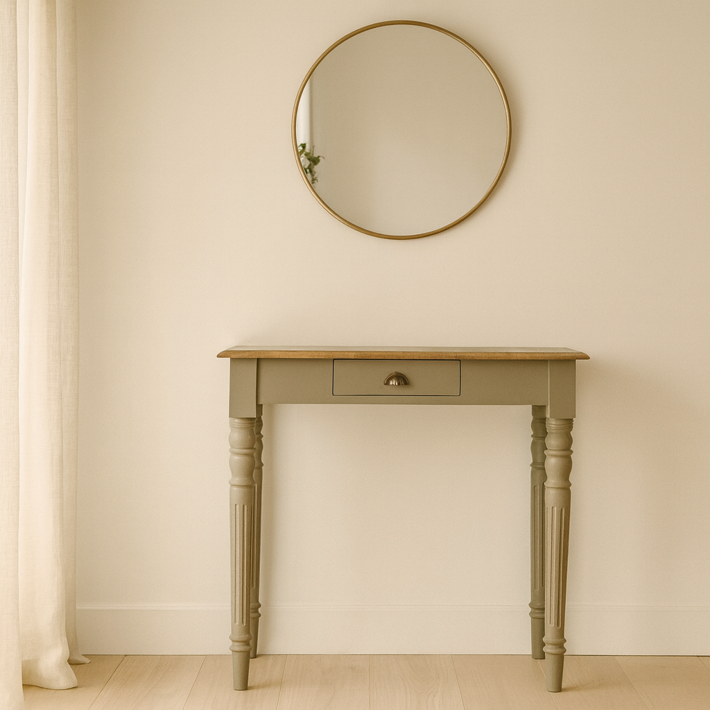 Writing Desk with Drawers, 31.9 in, Brown