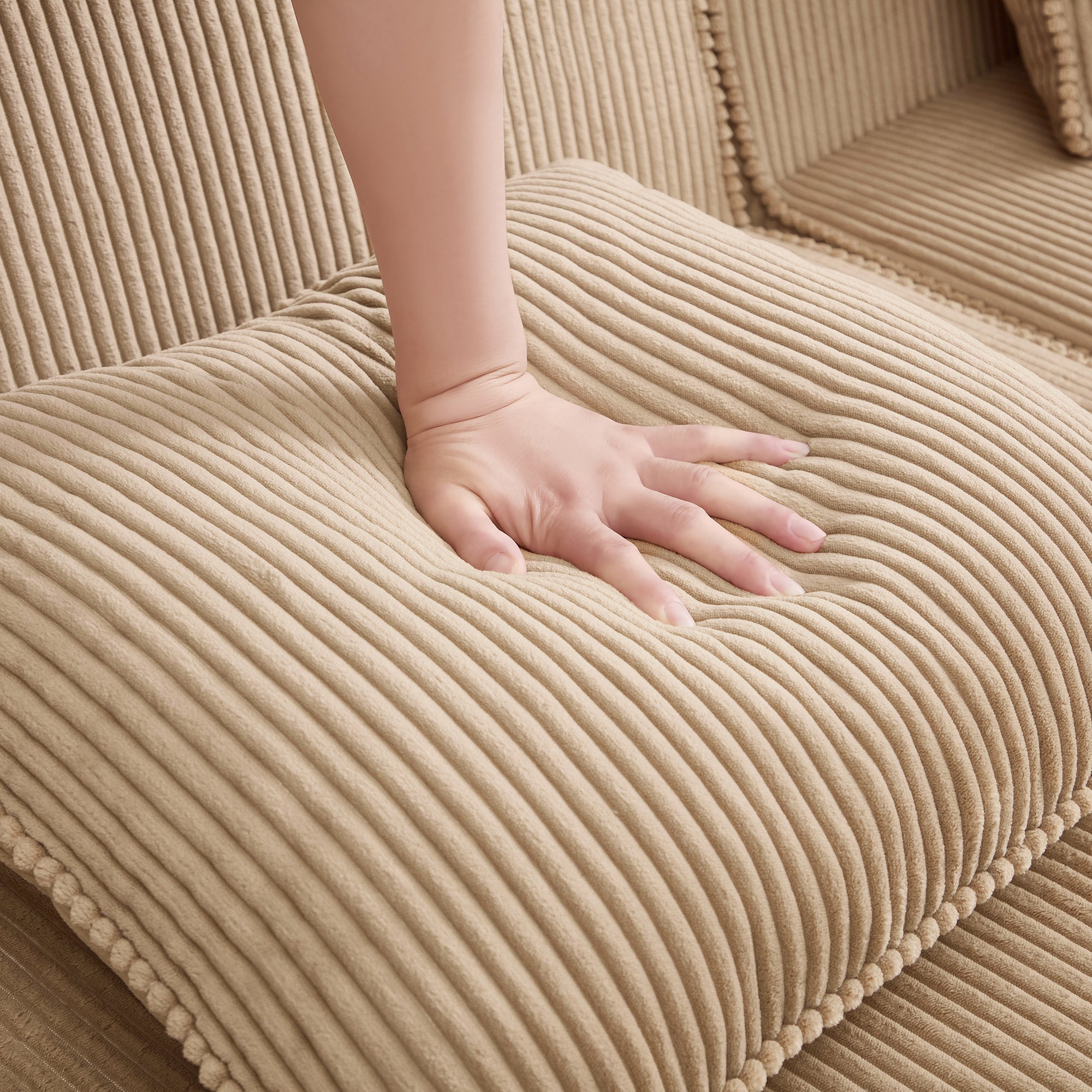 Hudson 2-Seat Boneless Couch in Camel #Color_Camel
