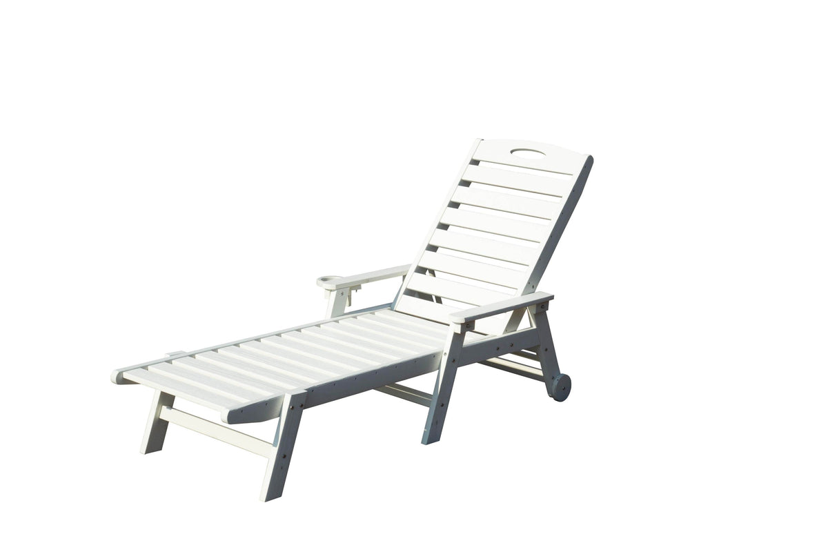 White Adjustable Outdoor Chaise Lounge