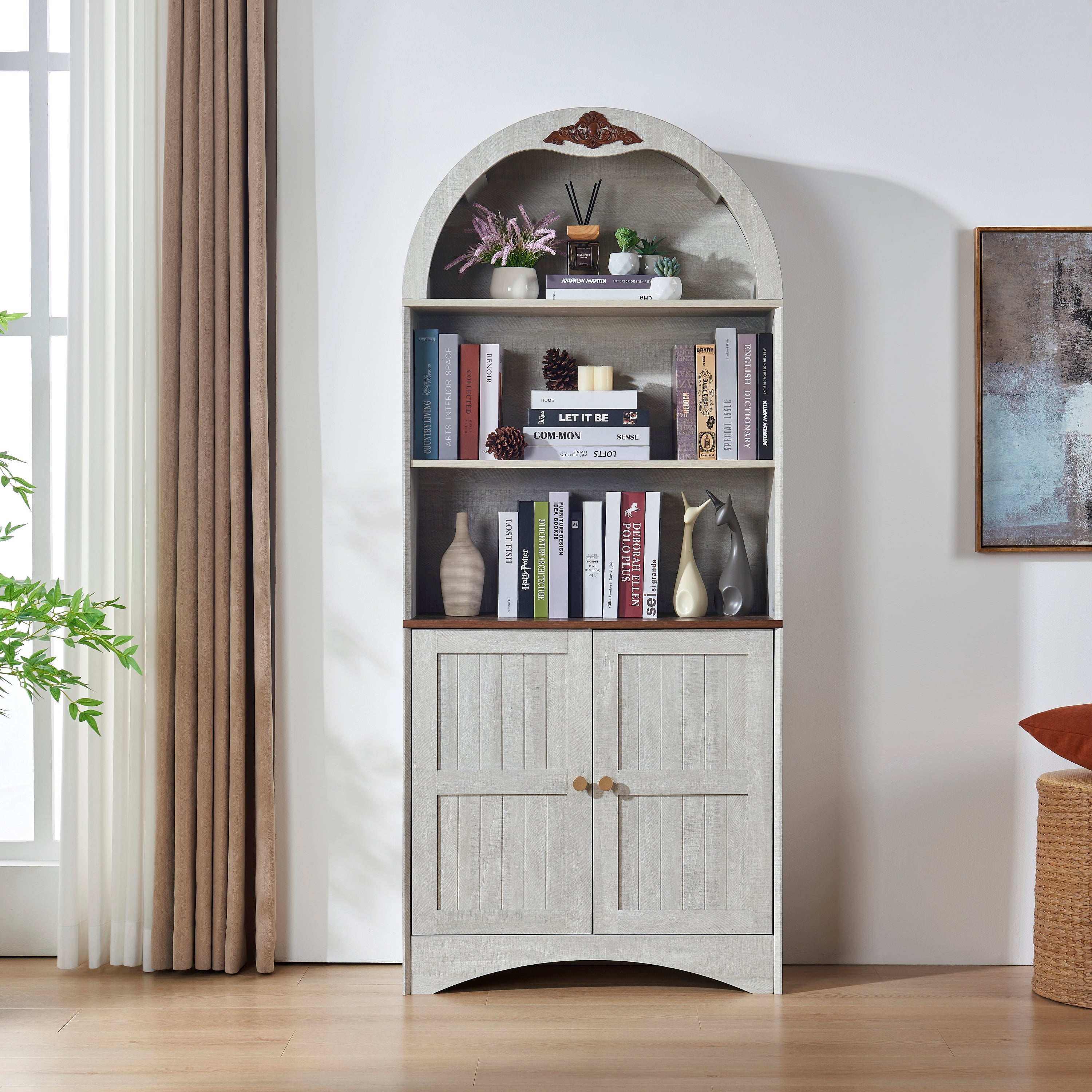 Storage Cabinet with Adjustable Shelves, 30.4 in, Grey