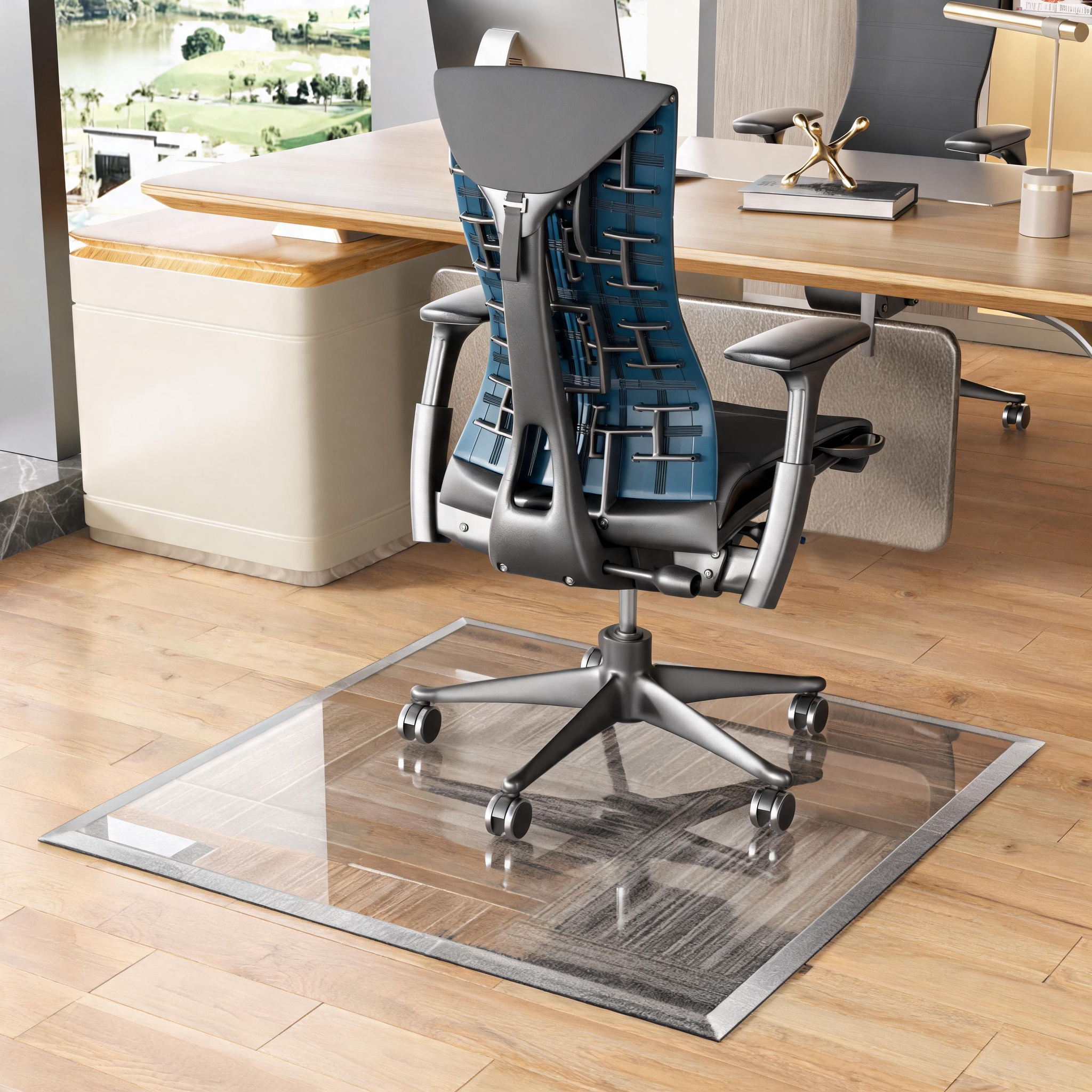 Big and Tall Chair Mat, 1000 lb Capacity, Tempered Glass