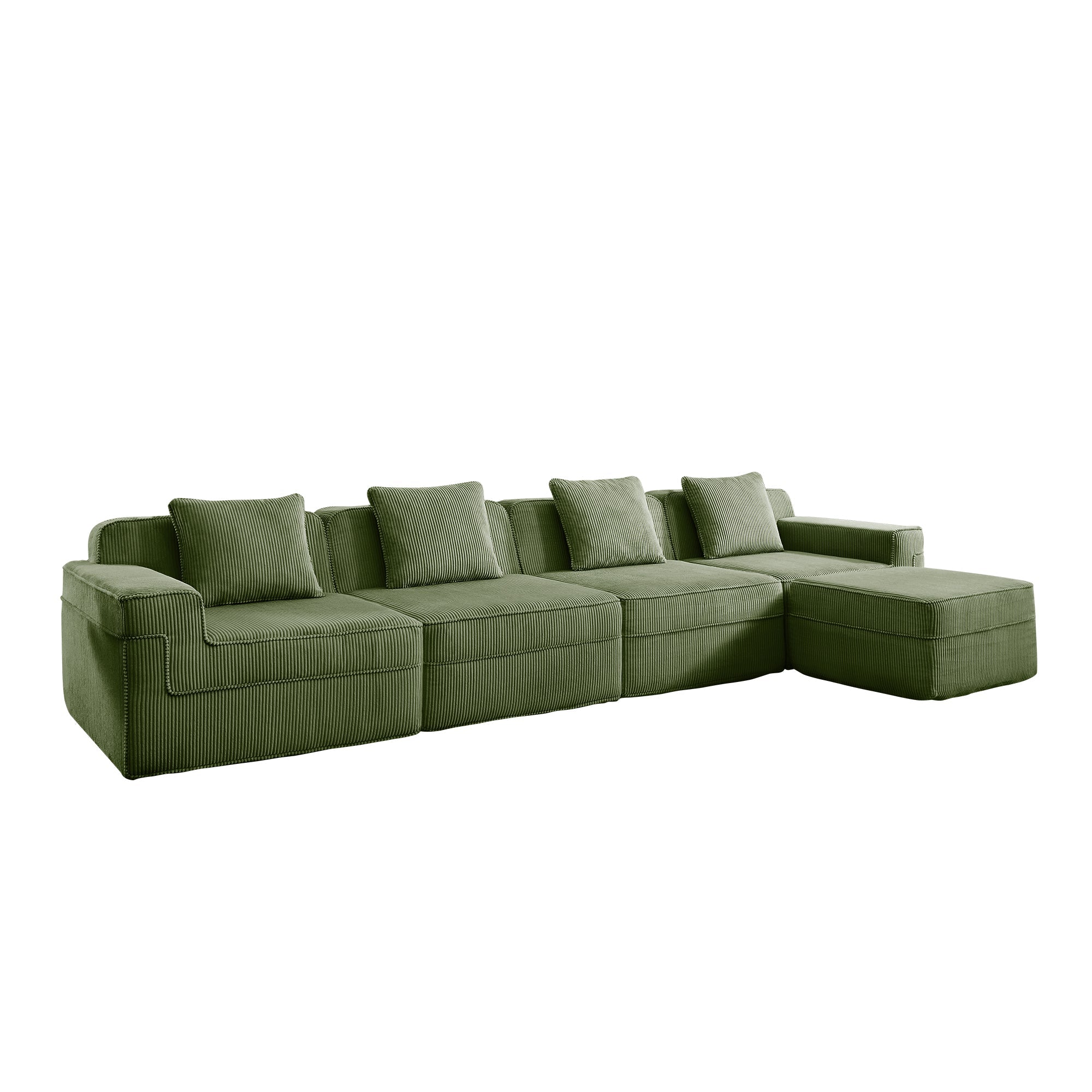 Hudson 4-Seat Boneless Couch in Olive #OttOnly_1 #Color_Olive