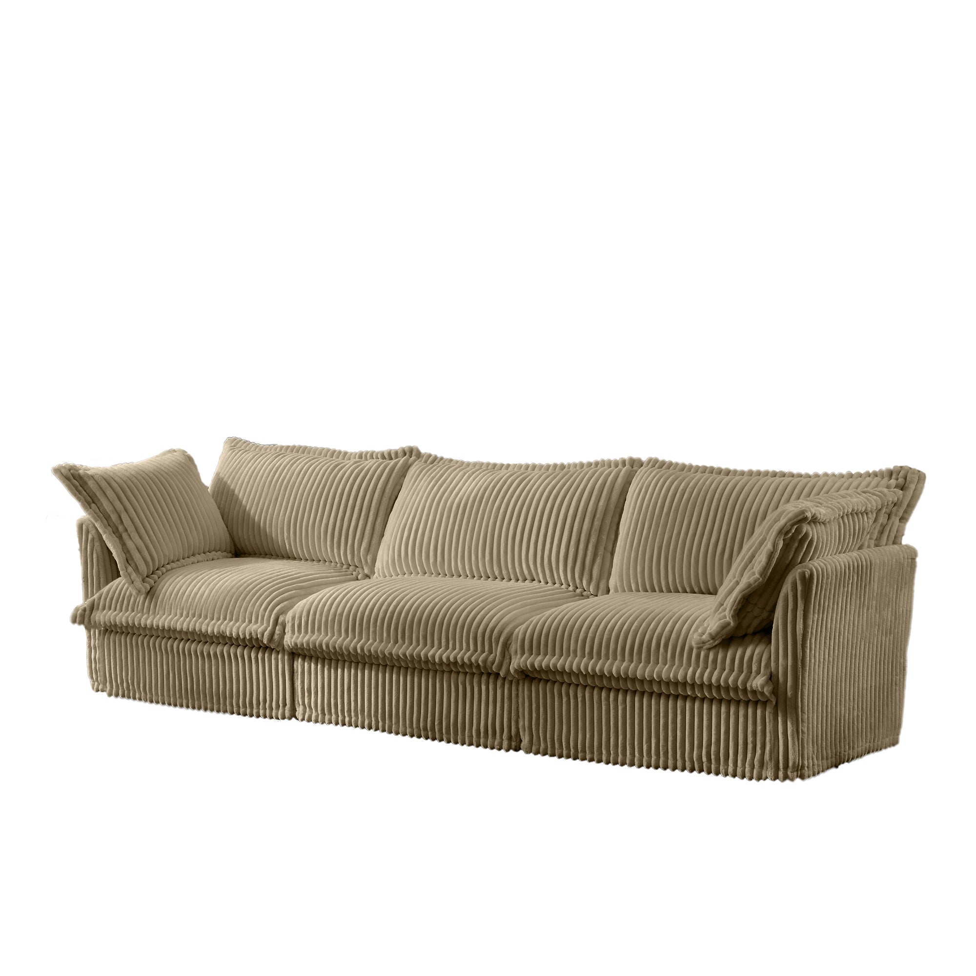 Fluffy 3-Seat Modular Sofa in Corduroy Camel #OttOnly_0 #Fabric_Corduroy Camel