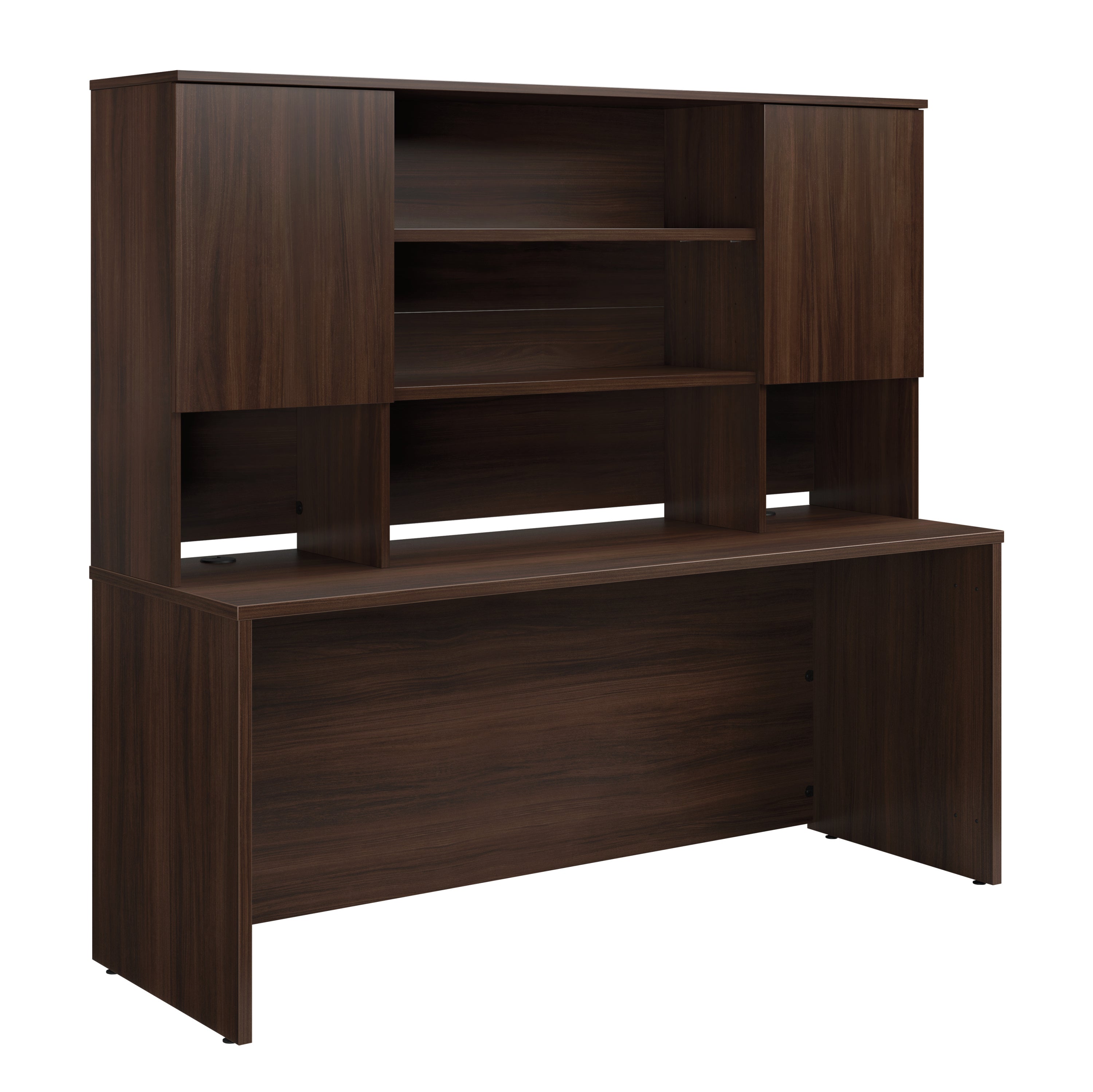 Computer Desk with Hutch, Workstation, 71.1 in, Brown
