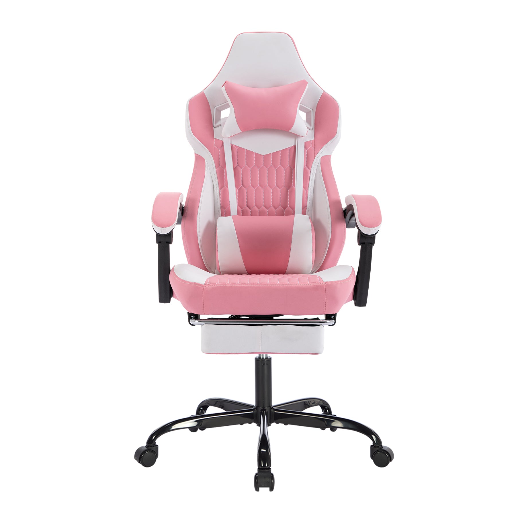 Lumbar Support Reclining Gaming Chair, 20.9 in, Pink