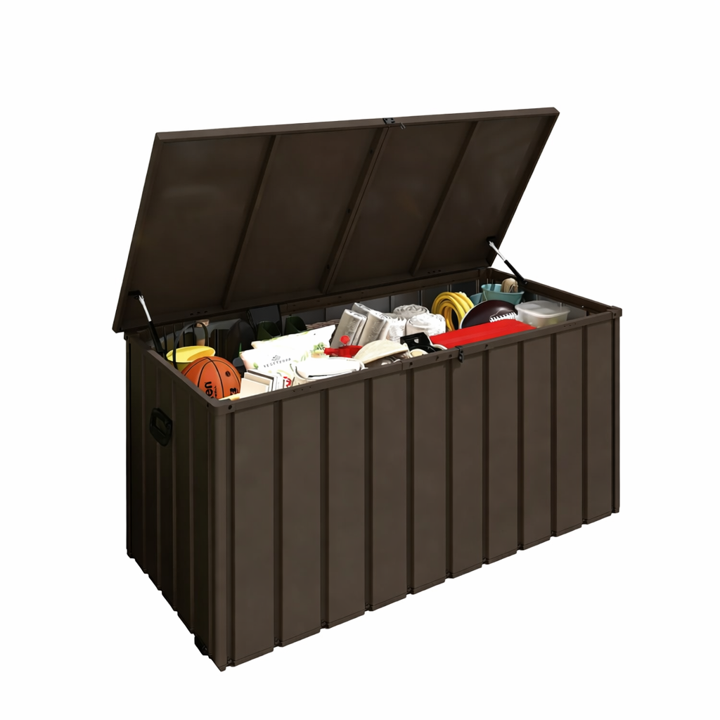 200 Gallon Brown Deck Box Lockable