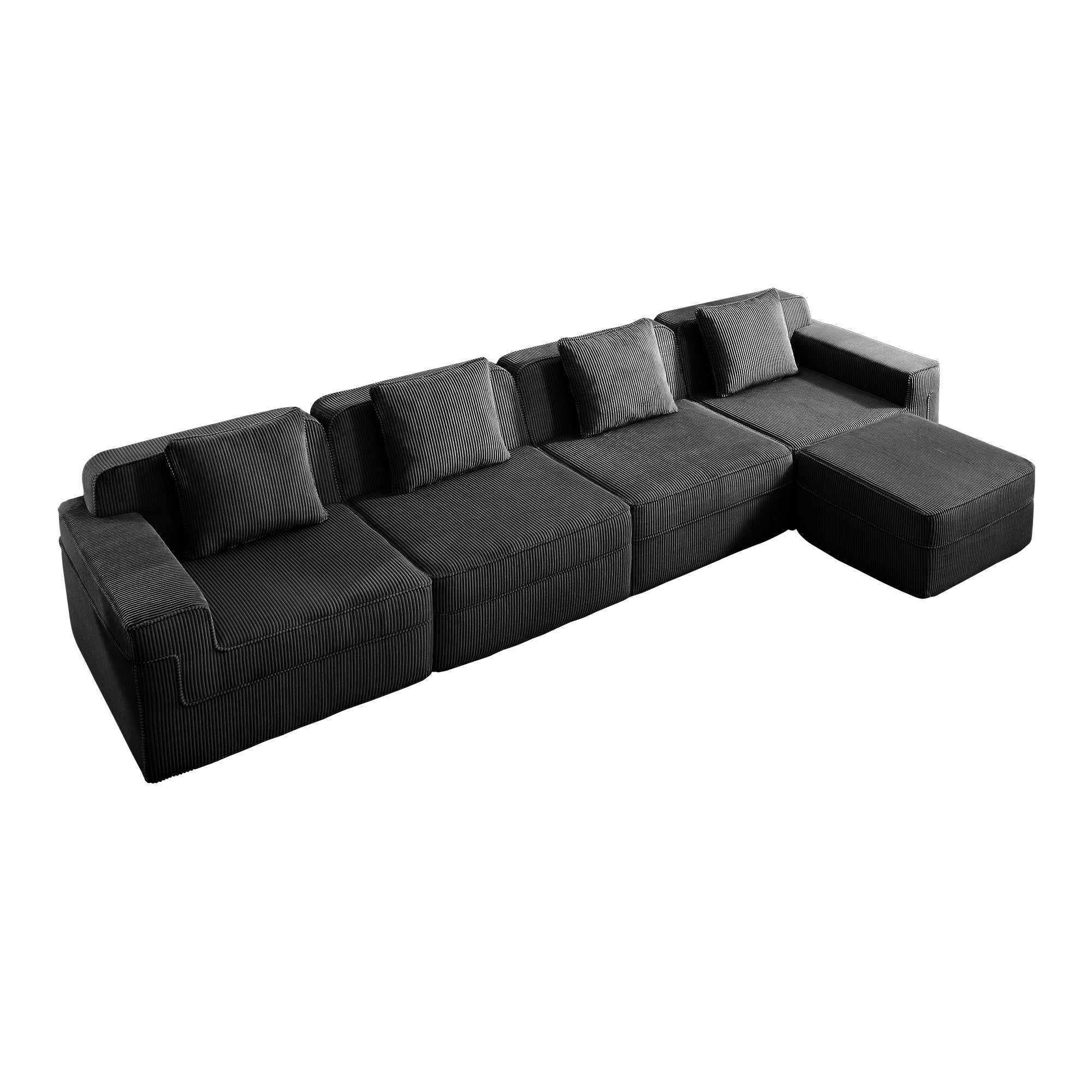 Hudson 4-Seat Boneless Couch in Black #OttOnly_1 #Color_Black