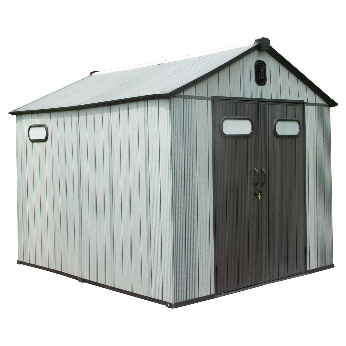 8x12 ft Gray Resin Storage Shed with Window