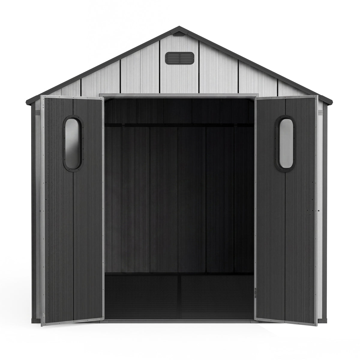 8x12 ft Gray Resin Storage Shed with Floor
